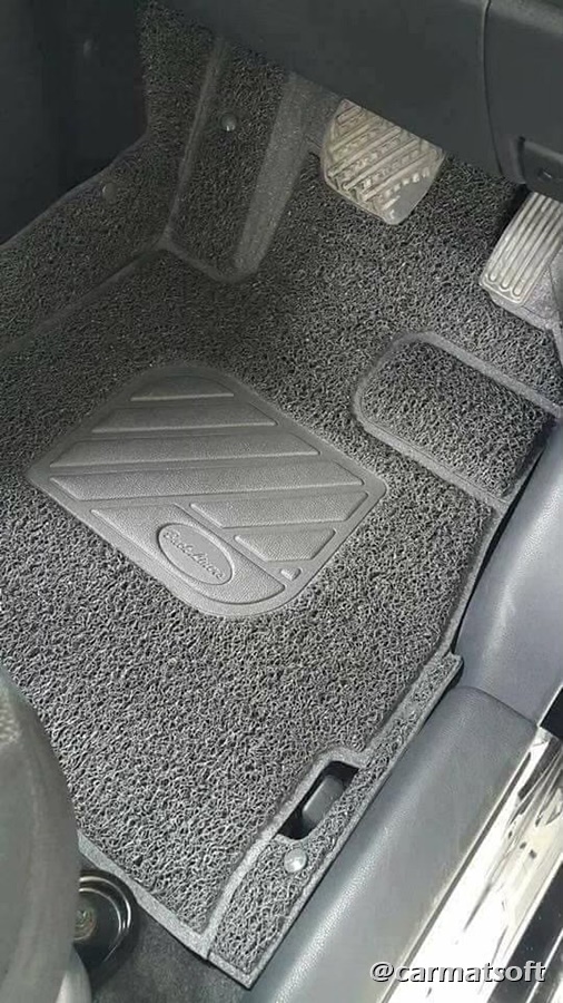 พรมดักฝุ่นไวนิลรีดขอบ NISSAN ALMERA (ปี2011-19) พรมดักฝุ่นในรถ สีเทา เกรดA เข้ารูป ตรงรุ่นรถ เต็มคัน