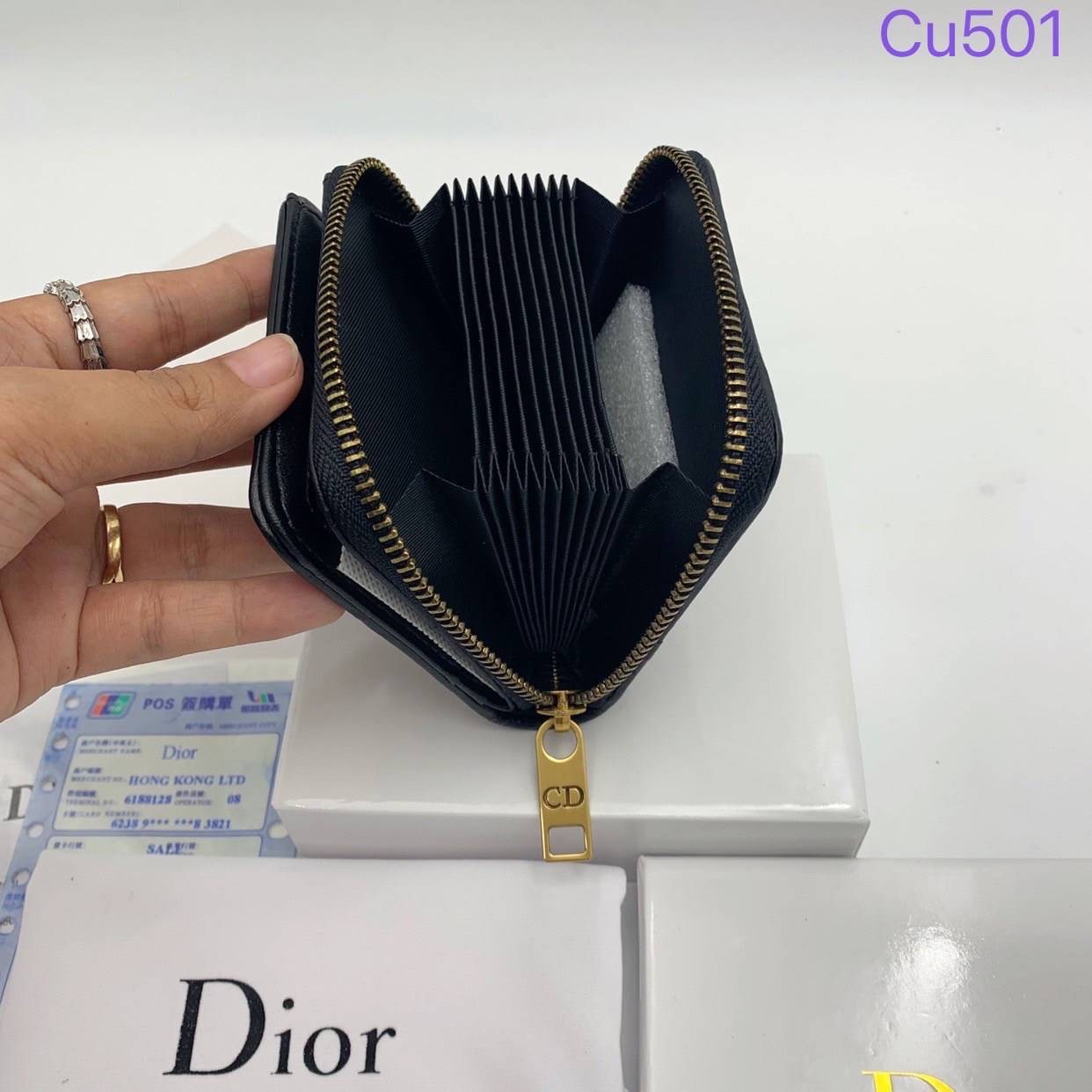 DIOR Compact Zipped Wallet jacquard leather / DIOR Card Holder กระเป๋าสตางค์แบรนด์หรู ซิปรอบ ใส่บัตร ใส่ธนบัตรได้ ครบจบในใบเดียว พร้อมส่งที่ไทย ภาพสินค้าถ่ายจากงานขายจริง ใช้งานต่างประเทศได้
