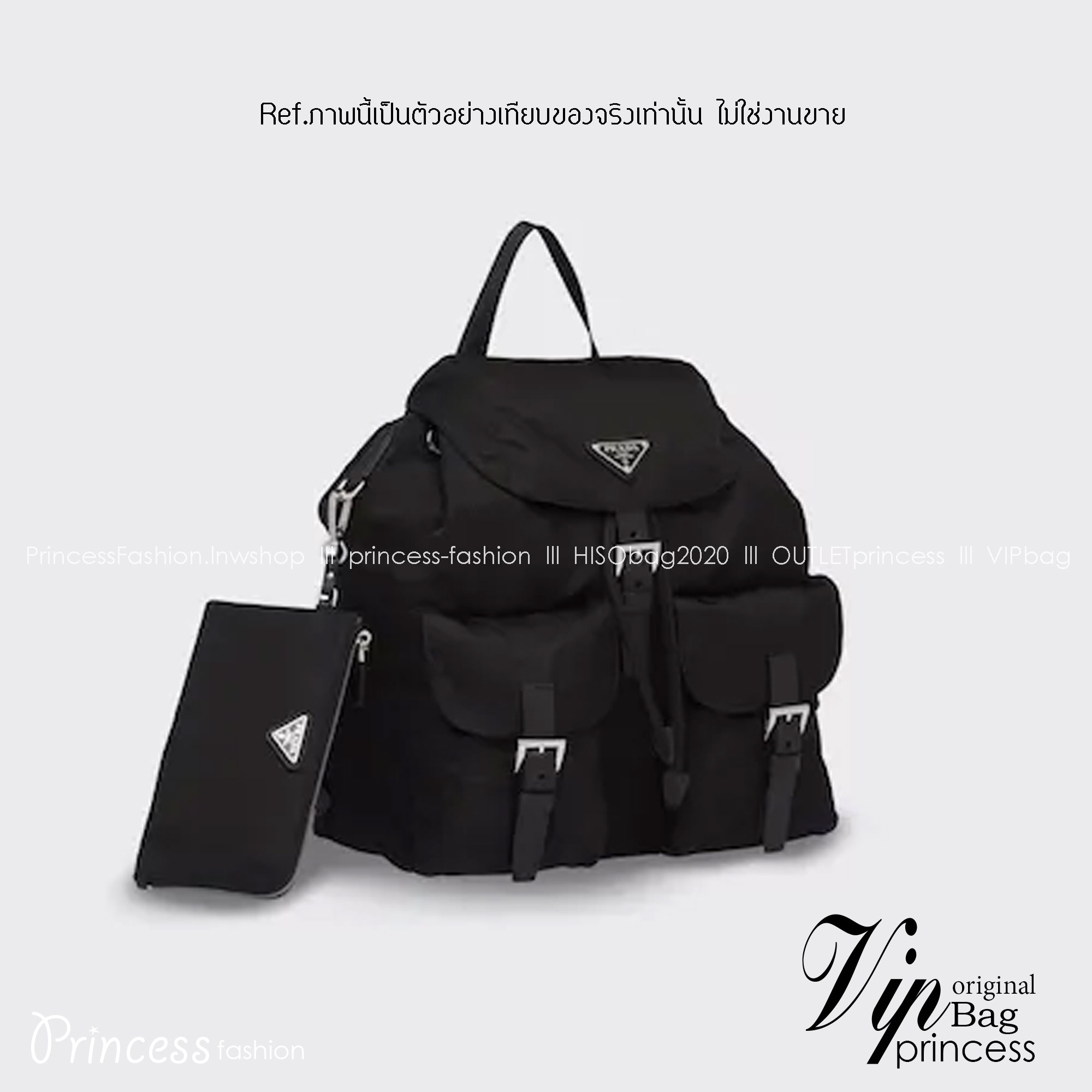 Prada Re-Nylon medium backpack with pouch / PRADA backpack พร้อมส่งที่ไทย กระเป๋าเป้ไนล่อนพราด้า **สินค้าเกรดท็อปออริจินอล 1:1 สลับแท้ ใช้งานต่างประเทศได้