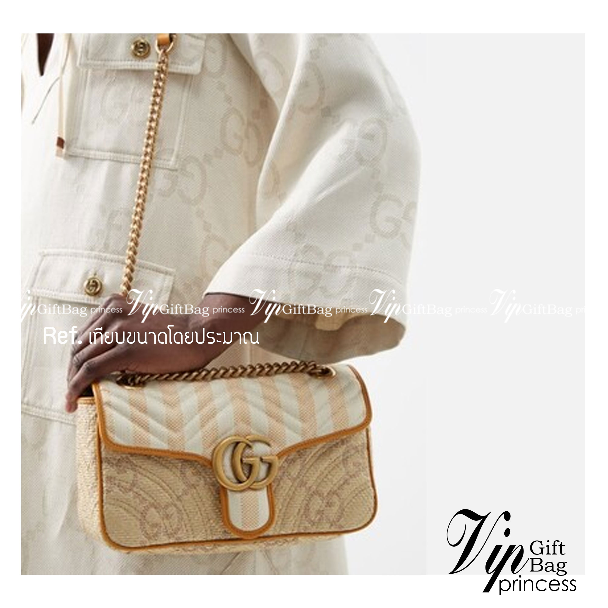 GUCCI GG MARMONT 2.0 FAUX-RAFFIA SHOULDER BAG กระเป๋าสะพายกุชชี่ รุ่นใหม่ล่าสุด ยกระดับความหรู ครอสบอดี้ที่ดีไซน์หรู อัพเลเวล พร้อมเสิร์ฟความสวยตรงถึงบ้านแล้วจ้า สวยตามแบบฉบับ GG สายสะพายโซ่ดึงปรับสั้นยาวได้ งานสวยไม่ต้องพูดเยอะเลยค่า