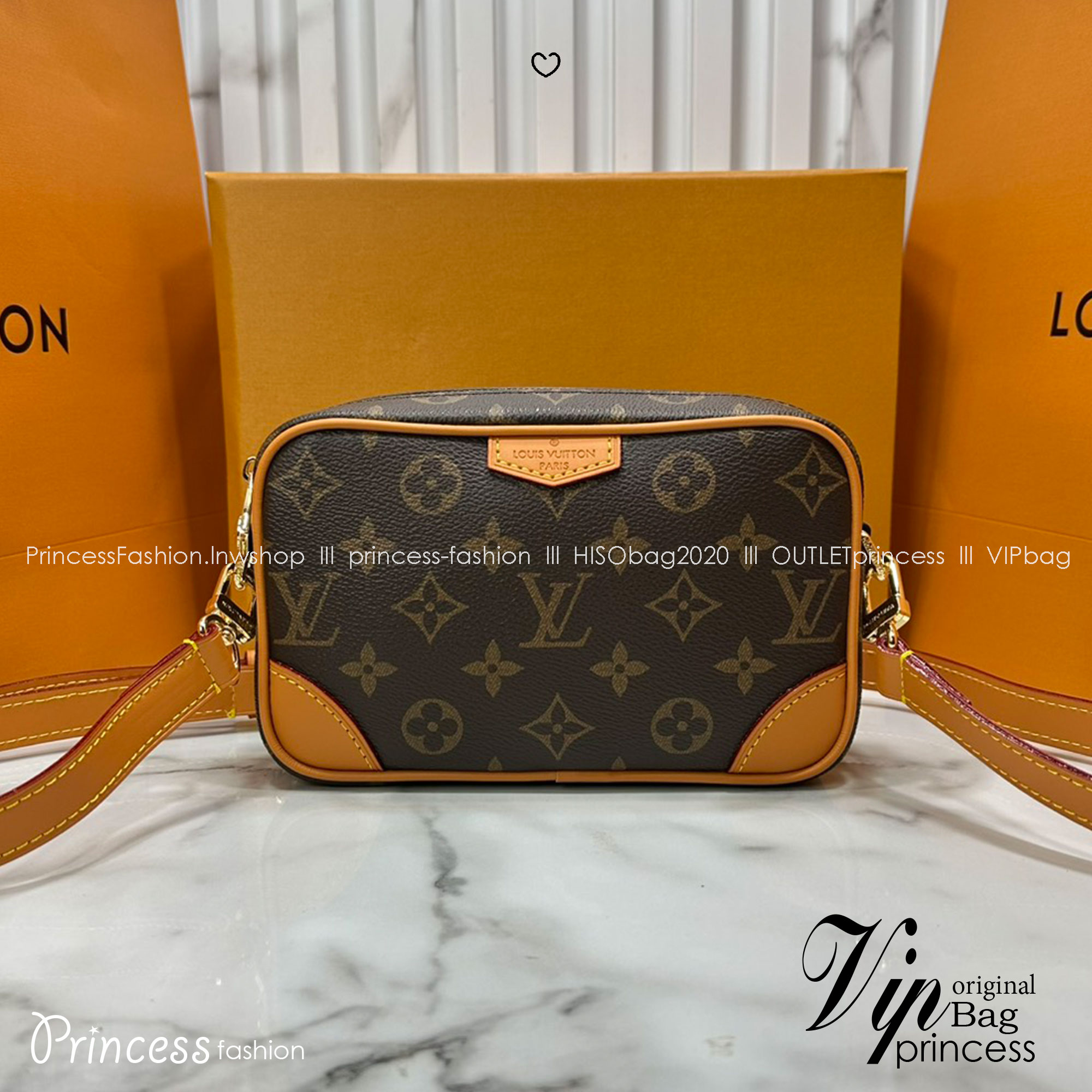 ORI หนังแท้ | LV Trocadéro Wearable Wallet Monogram Canvas 20cm กระเป๋าสะพายทรงแมสเซ็นเจอร์ดีไซน์ใช้เป็นกระเป๋าสตางค์ได้ ขนาดกำลังสวยกะทัดรัด คลาสสิคหรูหราคล่องตัว