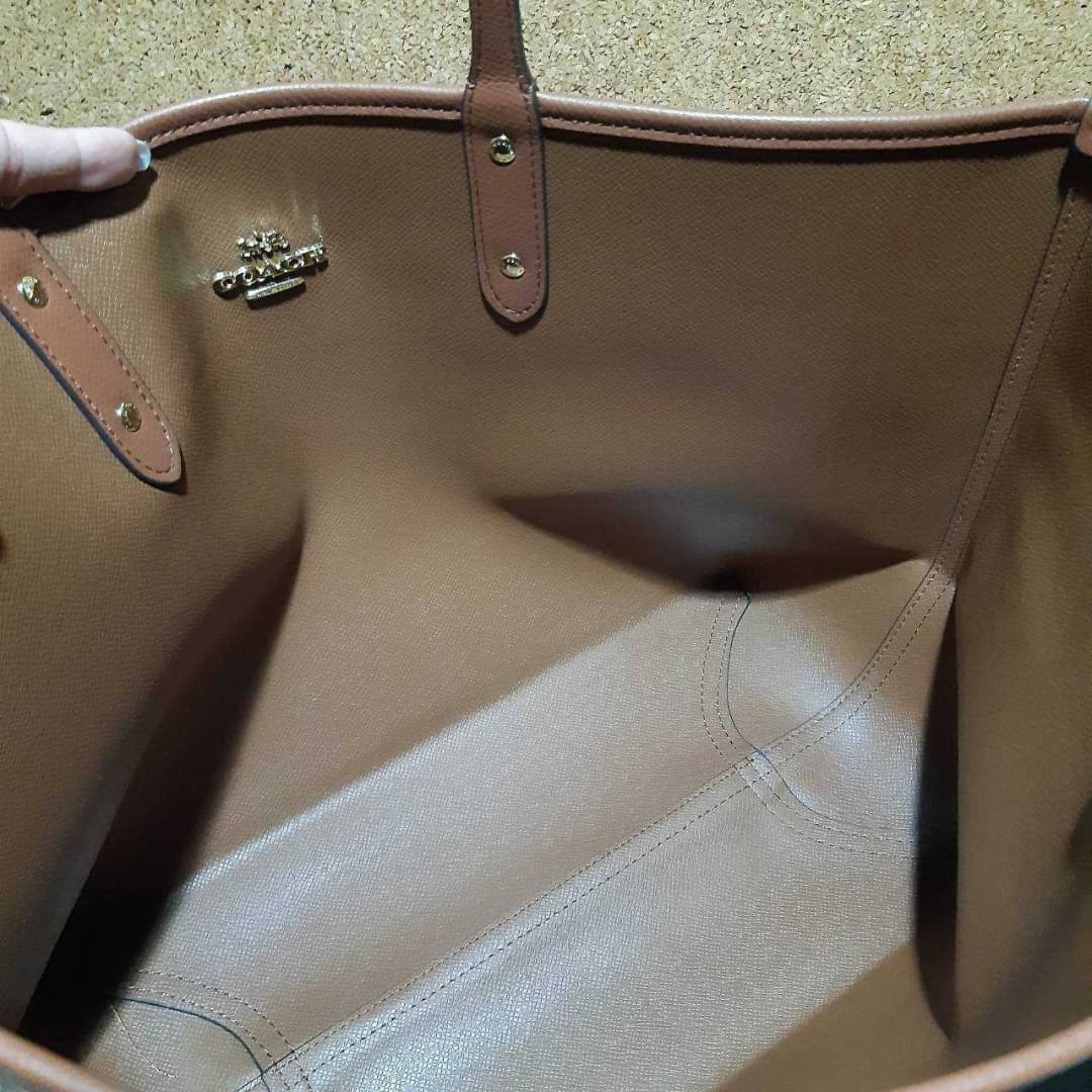 COACH F36658 REVERSIBLE CITY TOTE IN SIGNATURE CANVAS WITH POUCH
