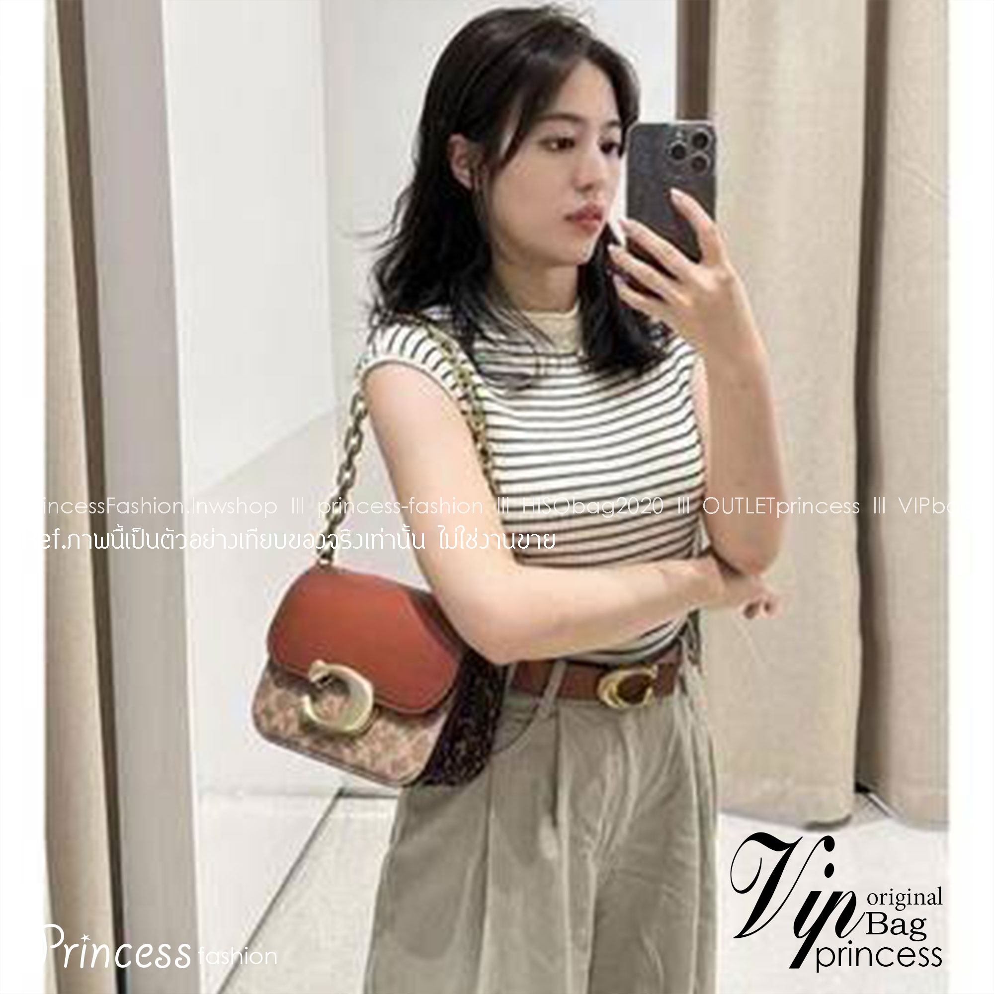 COACH IDOL BAG IN SIGNATURE CANVAS WITH SNAKESKIN DETAIL CM551 ใหม่ล่าสุด2023 โลโก้อะไหล่แบรนด์ใหญ่ซ้อนทับ Luxury สุดๆค่ะ