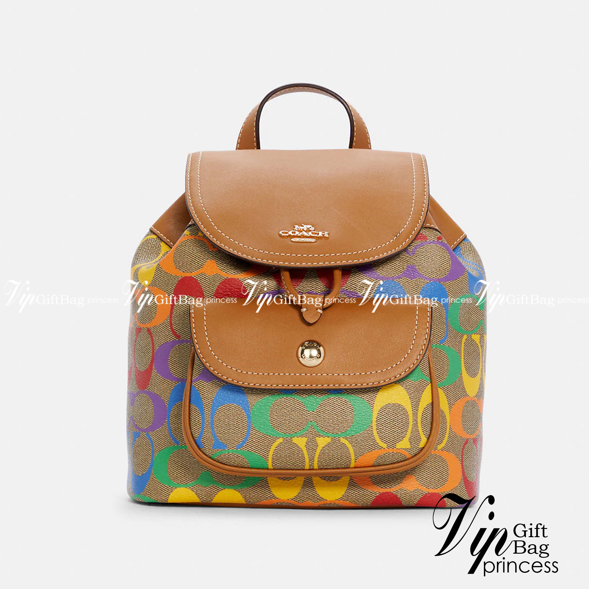 COACH PENNNIE BACKPACK IN RAINBOW SIGNATURE ((C4097)) สวยจึ้งมากแม่ ห้ามพลาด ต้องมีค่ะ! พร้อมส่งค่ะ ล่าสุด กับกระเป๋าสะพายหลังมีหูหิ้ว หนังแท้นิ่มอย่างดี ลายCทั้งใบแบบสีรุ้งสดใสมาเลย สวยมากๆค่ะ