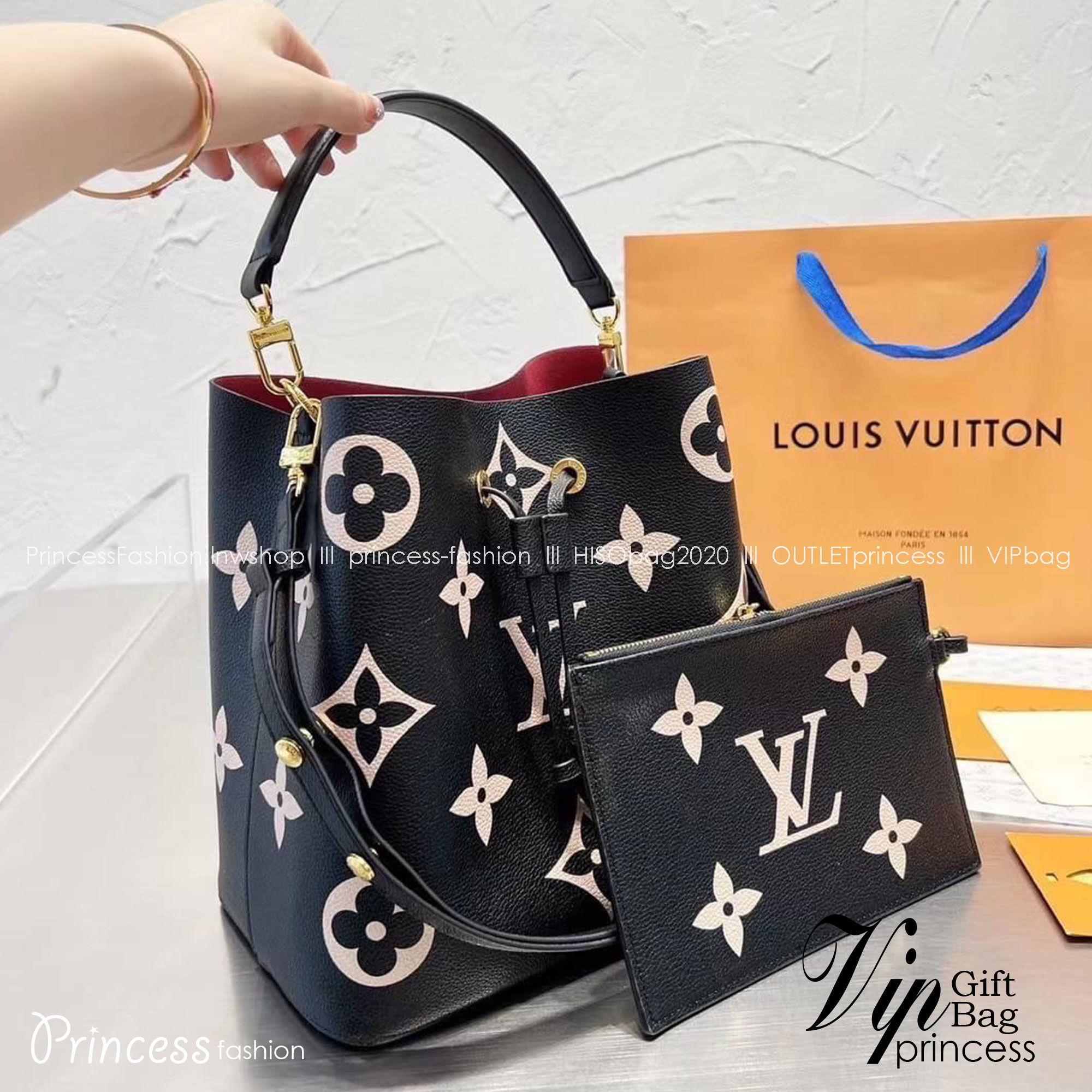 LV Neonoe MM Monogram Flowers / LV Bucket Bag กระเป๋าสะพายทรงบัคเก็ตใบใหญ่ โดดเด่นด้วยการตกแต่งลายพิมพ์ รูดเปิด-ปิดปากกระเป๋าด้วยเส้นหนัง สายสะพายมีให้ถึง 2 แบบ สายคล้องแขน และสายยาวที่สามารถปรับสะพายไหล่หรือสะพายข้างก็ได้ ภายในแบ่งสัดส่วนไว้สวย จุของได้ค