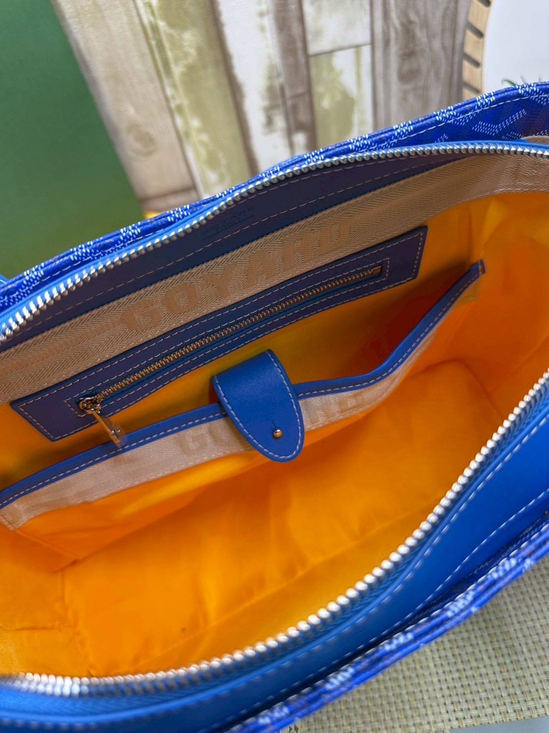 7 สี ORI หนังแท้ | GOYARD Goyardine Sac Marie Galante 35cm / Goyard Tote Bag กระเป๋าสะพายทรงโท้ท พร้อมหูจับใช้งานง่าย ภายในโล่งกว้าง หรูหราลงตัว