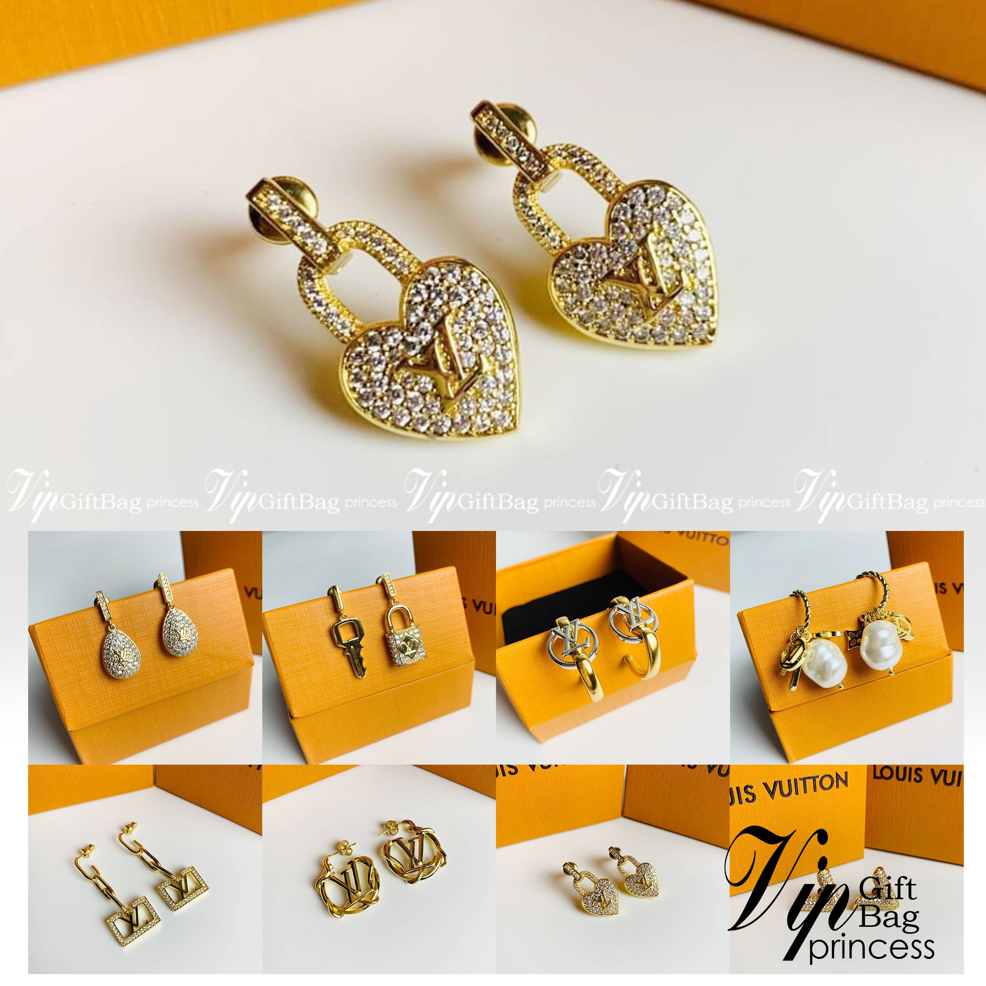 LV earring / Louis Vuitton earring ต่างหูหลุยส์ เกรดออริจินอล งานเคลือบโลหะทอง ไม่ลอกไม่ดำ เงาสวยคล้ายของจริงมากที่สุด สวยหรูหรา ผู้ดี ไฮโซสุดๆ งานเล่นไฟสวยมากค่ะ คอนเฟิม !!!!! เกรดสั่งทำแบบละเอียดที่สุด เก็บรายละเอียดครบ ปั้มโลโก้ สวยมากค่ะ