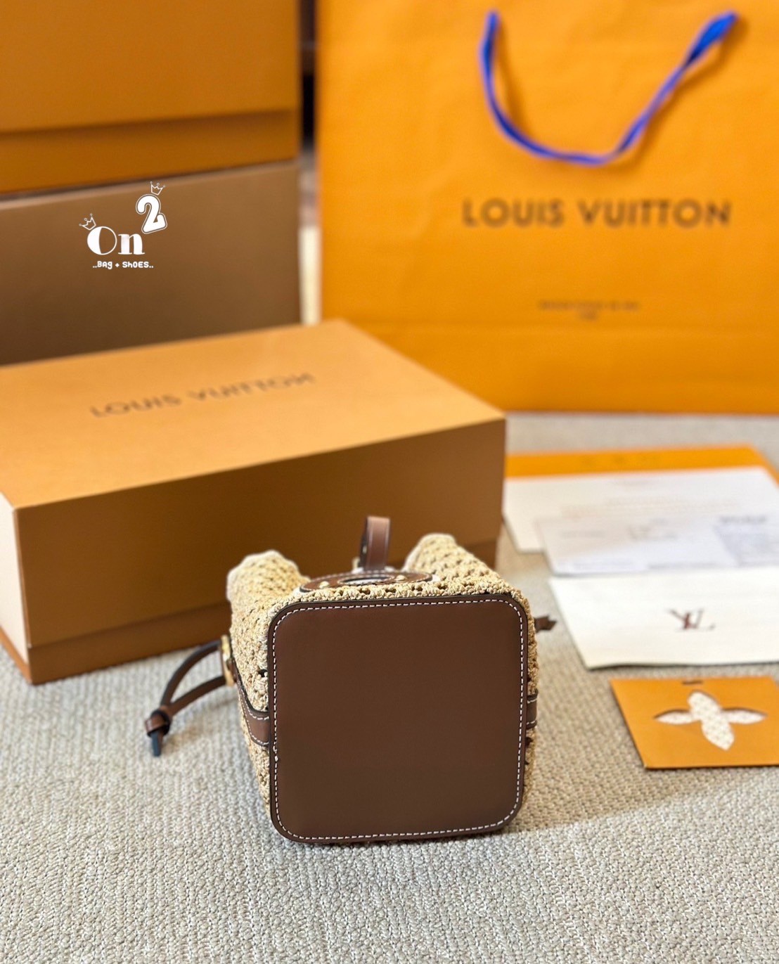 LV Noé Purse bag Raffia bag 5" / LV Bucket Bag กระเป๋าสานทรงบัคเก็ตไซส์มินิ ดีไซน์ใหม่สุดเอ็กซ์คลูซีฟจากเส้นใยถักแบบโครเชต์ พร้อมสายสะพาย ใช้ในวันสบายๆ ผ่อนคลาย เรียบหรูดูมีสไตส์