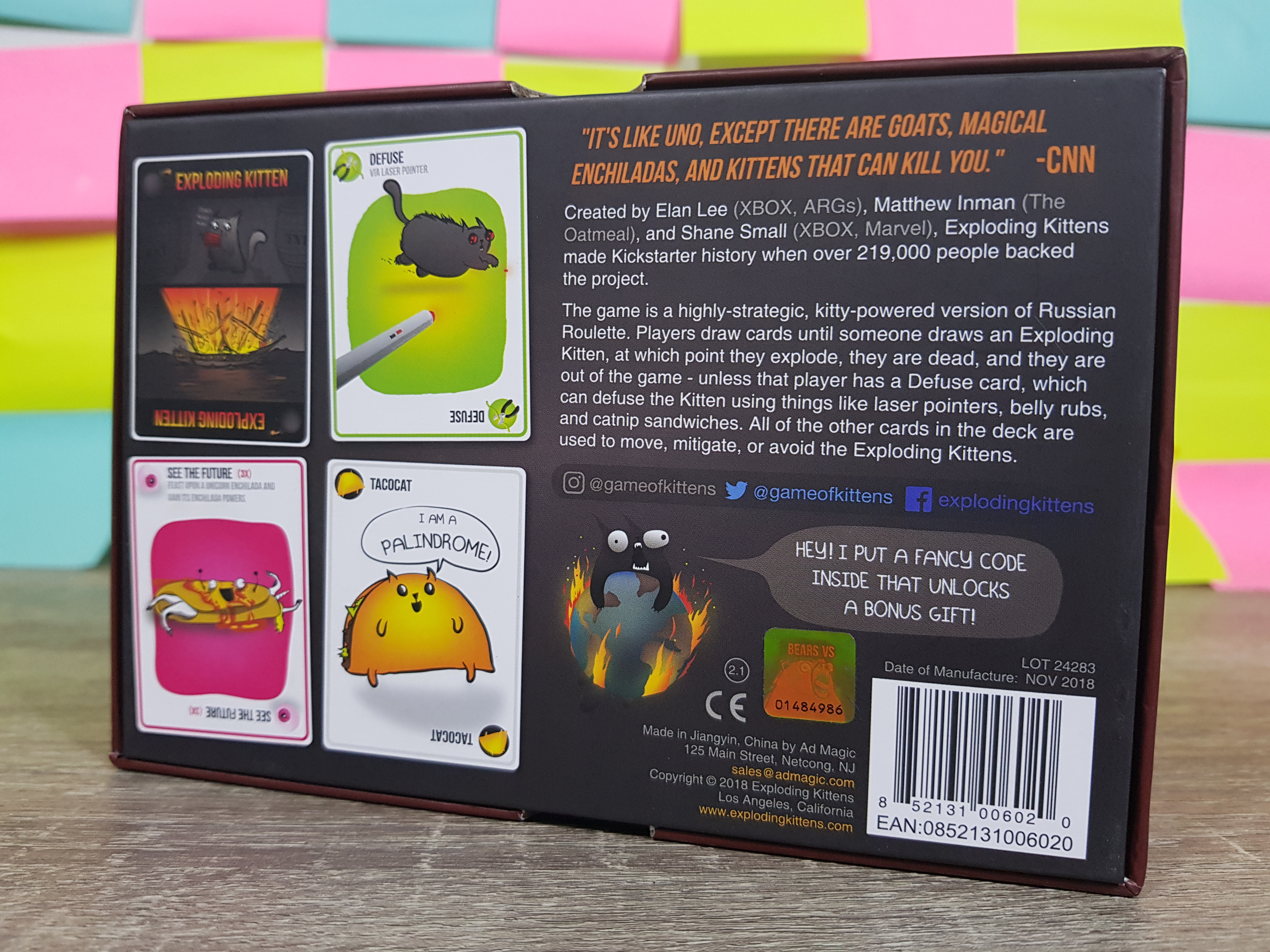 การ์ดเกมแมวระเบิดกล่องแดง (Exploding kittens original edition)