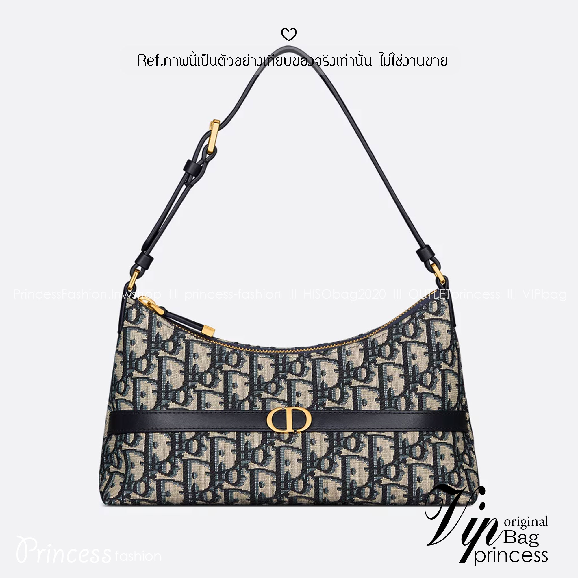 ORI หนังแท้ | DIOR Mini 30 Montaigne Cigale bag / DIOR Mini Miss Caro Cigale bag กระเป๋าสะพายไหล่ทรงโฮโบ ขนาดมินิเสริมไลน์ 30 Montaigne ด้วยรูปทรงทันสมัยและประณีตบรรจง