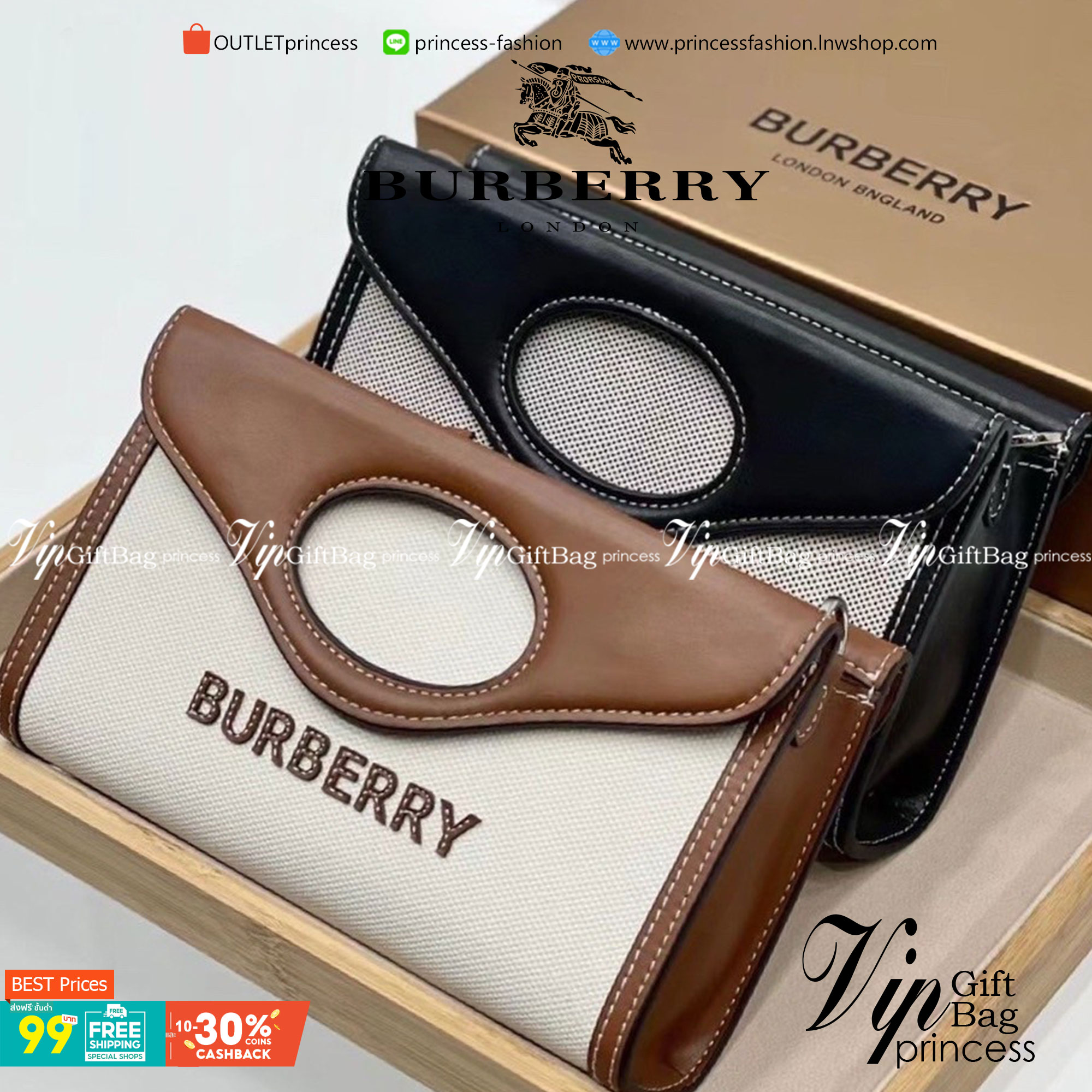 BURBERRY Vintage Canvas and Leather Foldover pocket Bag วัสดุแคนวาสอย่างดีตัดขอบหนัง มาพร้อมสายสะพายยาวถอดออกได้ค่ะ จะถือเป็นคลัชเท่ๆ ก็ได้ สะพายข้างก็คูล Rare items อีกแล้วค่าา เด็ดๆ แบบนี้ห้ามพลาดน้าาา