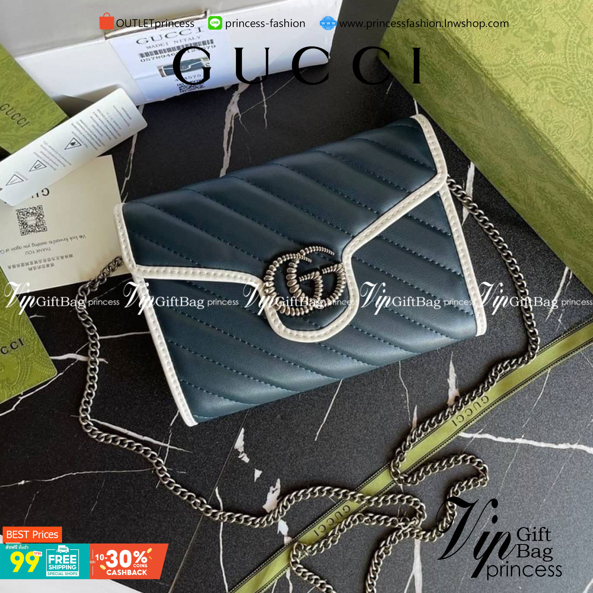 หนังแท้ GG Marmont matelassé mini bag พร้อมส่งที่ไทย GUCCI Wallet on Chain ภาพสินค้าถ่ายจากงานขายจริง รุ่นนี้หนังสวยมากค่ะ ละมุนที่สุด ใส่บัตร ใส่แบงค์ได้ รับรองว่าจะเป็นกระเป๋าที่จะหยิบใช้งานได้บ่อยๆ รับประกันความสวยปังค่าาา