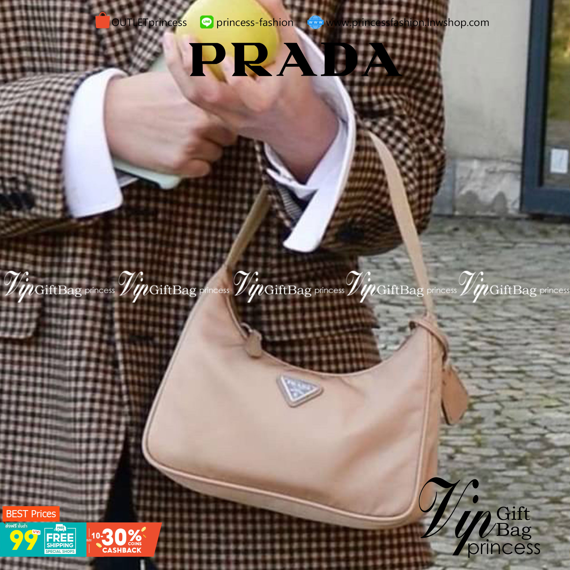 PRADA Nylon Mini Bag รุ่นใหม่แนะนำ!! พร้อมส่งครบ4สี รุ่นขายดีในตำนานค่ะ PRADA NYLON HANDBAGS ขนาดกะทัดรัด **อะไหล่เงิน วัสดุทำจากผ้าNylon อย่างหนา อยู่ทรง กันน้ำได้ หายห่วงคะ ด้านหน้ามีโลโก้แบรนด์ เปิดปิดด้วยซิป มาพร้อมสายผ้า ไม่สามา
