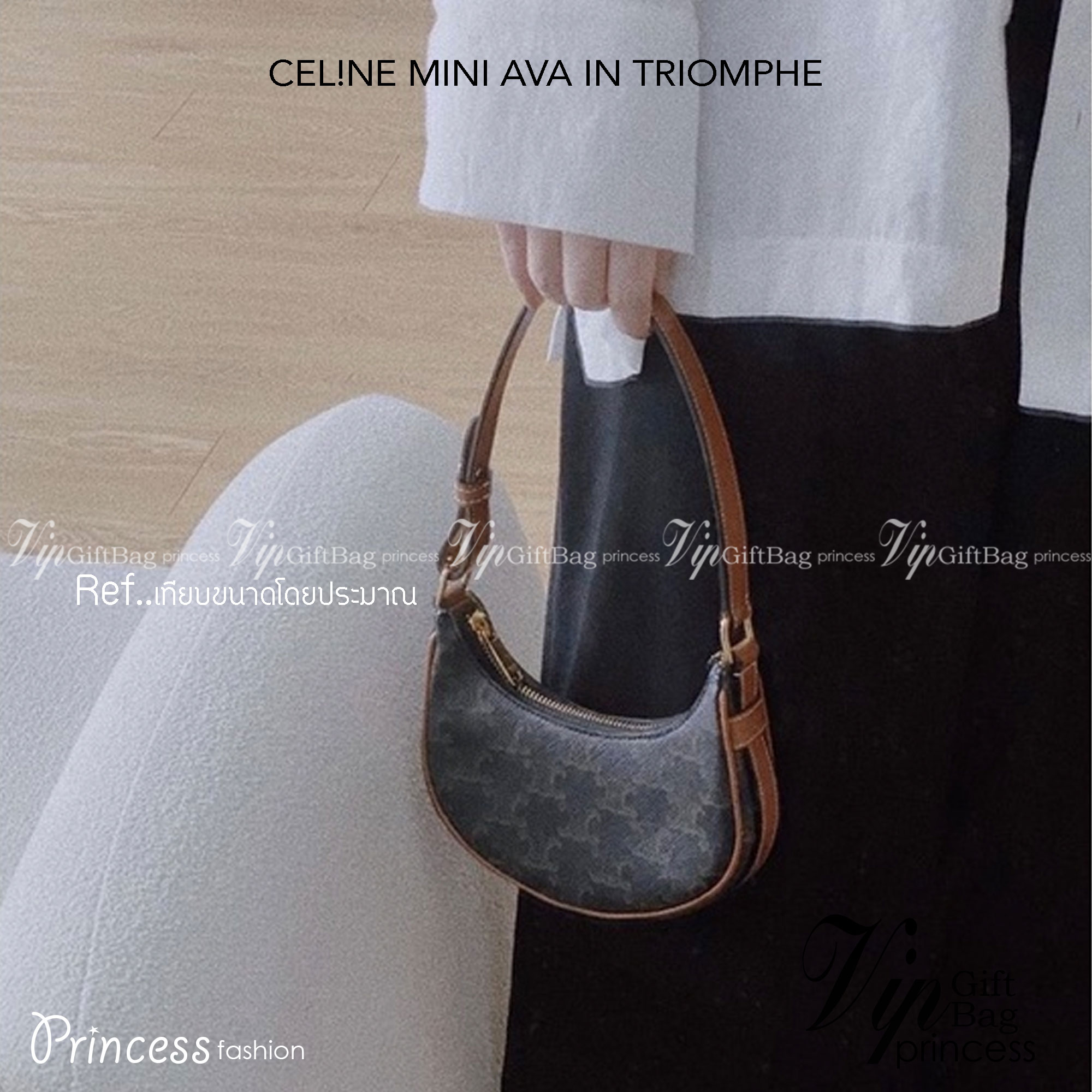 CELINE MINI AVA IN TRIOMPHE CANVAS AND CALFSKIN สวยเกินต้านกับน้องมินิ รุ่นสุดปัง ที่ใครเห็นก็ต้องว้าว กับกระเป๋าสะพายไหล่ ไซส์มินิ น้องน่ารักม้ากกก!! ไม่ไหว!! รูปทรงที่ไม่เหมือนใคร ใช้งานง่าย วัสดุหนังแคนวาสตัดสลับหนังแท้