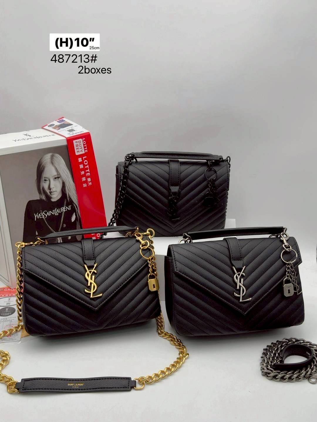 YSL College Medium in quilted leather Bag กระเป๋าสะพายไหล่ ดีไซน์ทรงสวยหรู ดูแพง วัสดุหนังลายคาร์เวีย เปิด-ปิดด้วยกระดุมแม่เหล็ก ภายในโล่งกว้าง แบ่งสัดส่วนไว้อย่างดี มาพร้อมหูจับในตัว