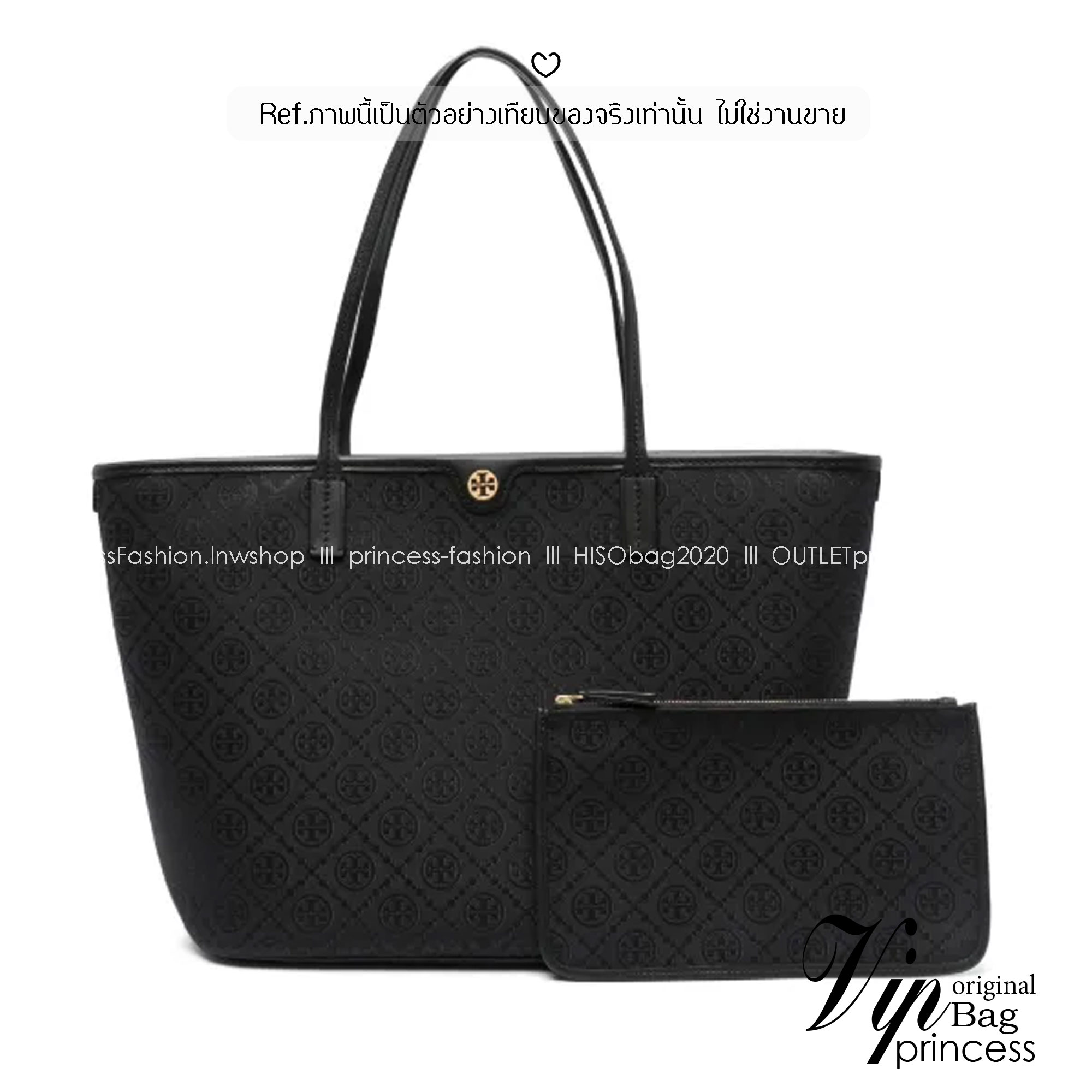 ORI หนังแท้ | Tory Burch T Monogram zip tote bag กระเป๋าทรงโท้ทใบใหญ่ทรงกว้างพร้อมใบเล็กเข้าเซ็ท งานผ้าแจ็คการ์ดตัดขอบหนัง เดอะเบสท์ เซลเลอร์!!
