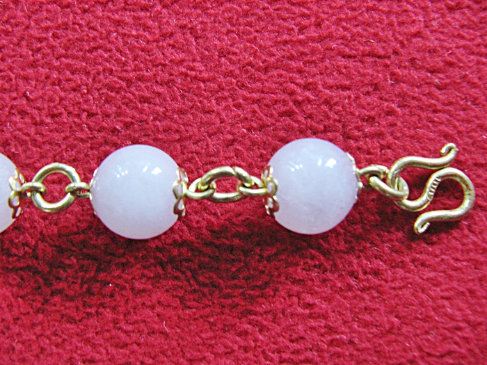 สร้อยข้อมือทองเหลืองหินโรสควอตซ์(ความรัก)ค่ะ