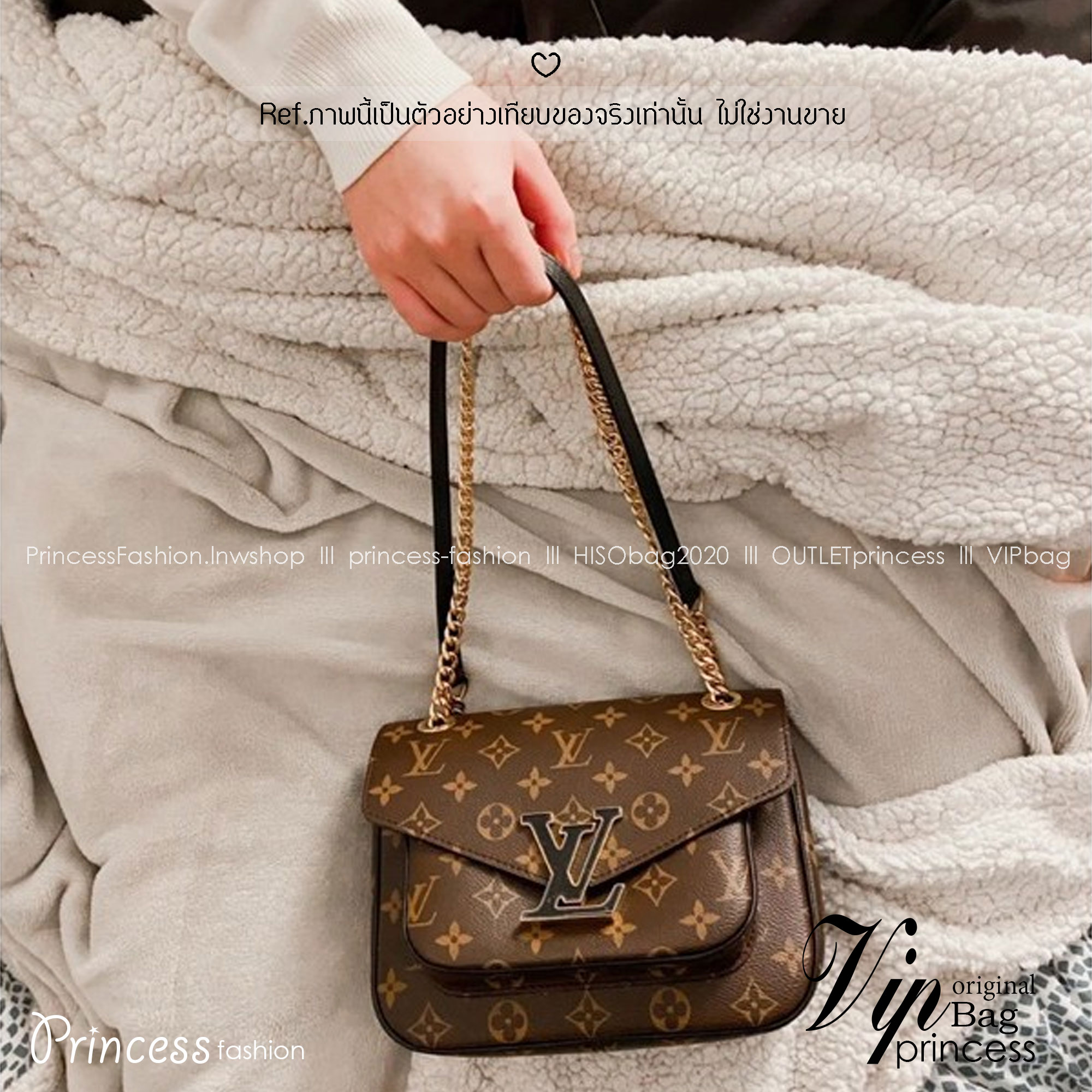 LV Passy Bag Monogram Canvas กระเป๋าสะพายทรงแพซซี่สุดคลาสสิค Rare item น้องดีไซน์ออกมาน่าใช้มากๆ ภายในเป็นช่องโล่ง พร้อมช่องซิป สะดวกใช้งาน -- [รับตัวแทนกระเป๋า]