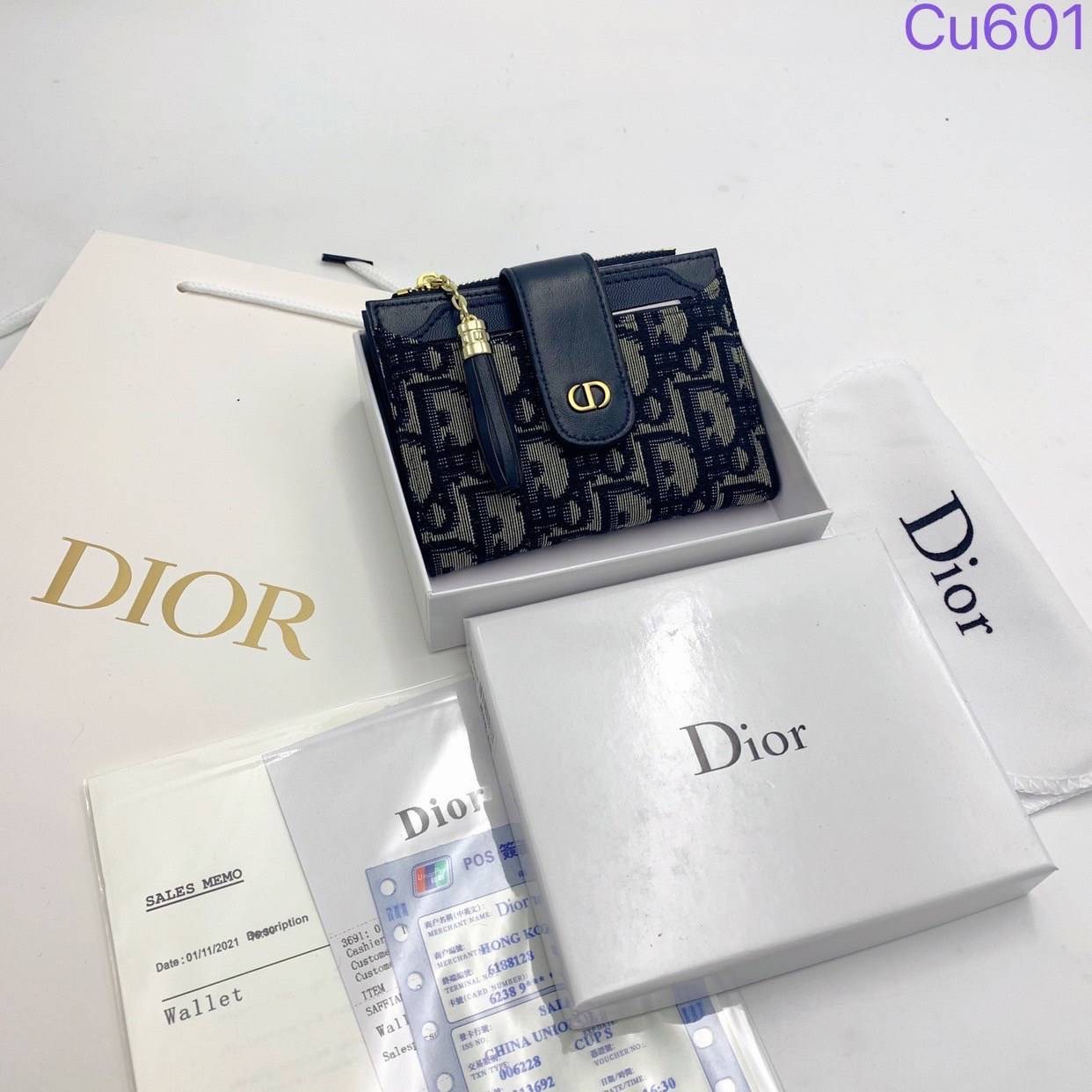 DIOR Zip Wallet jacquard leather / DIOR Card Holder กระเป๋าสตางค์ กระเป๋าใส่บัตรแบรนด์หรู งานเซ็ท 2 ชิ้น สุดคุ้ม พร้อมส่งที่ไทย ภาพสินค้าถ่ายจากงานขายจริง ใช้งานต่างประเทศได้