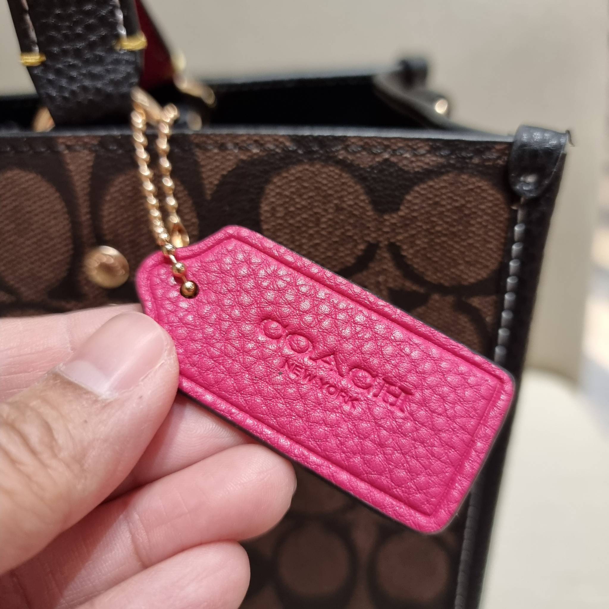 OUTLET 】COACH C6921 DEMPSEY CARRYALL IN SIGNATURE CANVAS WITH SOUVENIR SKYLINE APPLE ใหม่ล่าสุด จัดใหญ่ให้ไปเลย!! กระเป๋าทรงโท้ทไซส์ใหญ่กำลังสวย ใส่ของได้แบบจุๆ โดดเด่นด้วยโลโก้สุดหรู วัสดุหนังแคนวาสคุณภาพดีสลับหนัง pepble ภายในกระเป๋าเป็นช่องโล่ง ใส่ของส