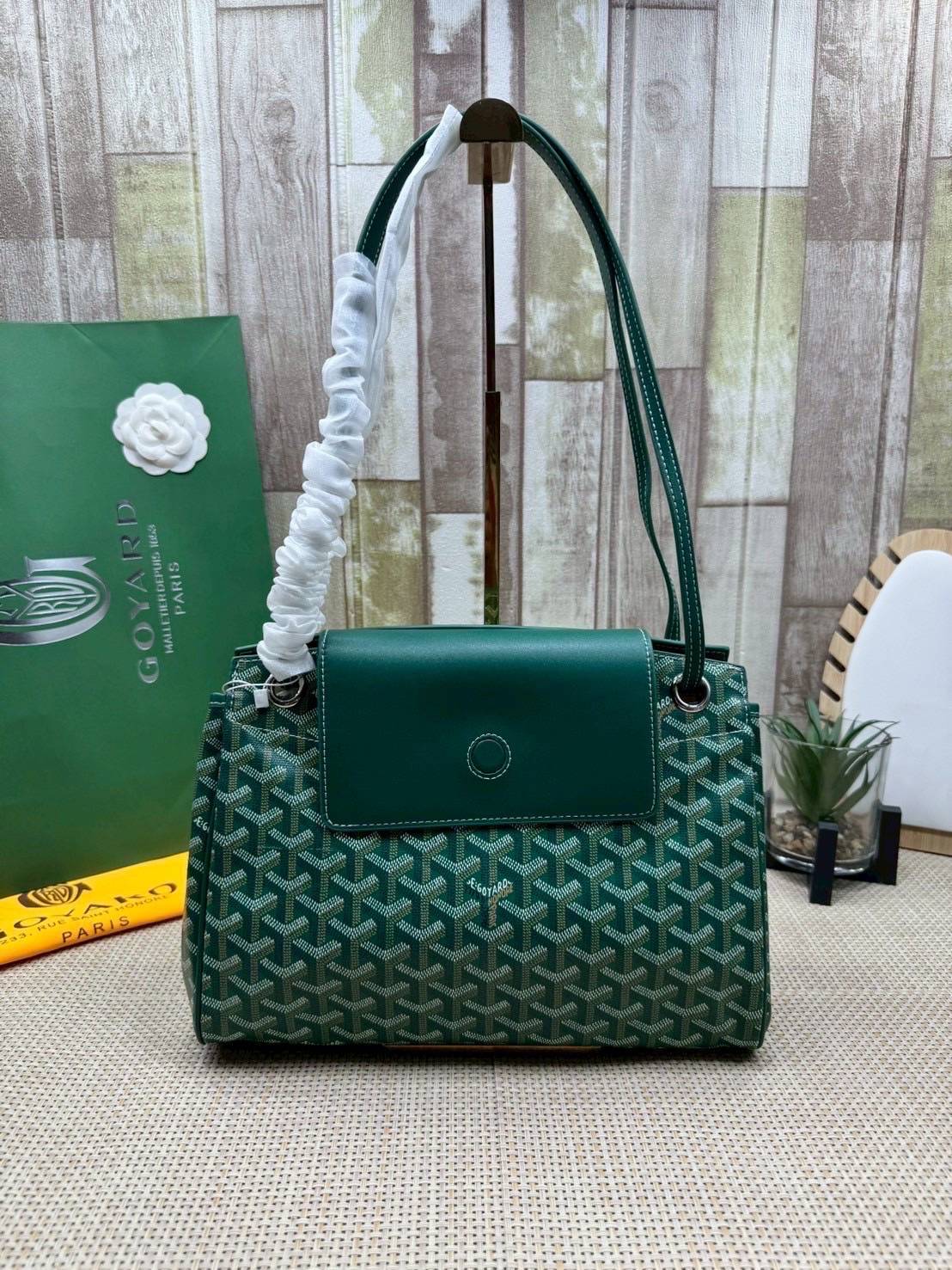 ORI หนังแท้ | GOYARD Rouette Souple Bag 30cm กระเป๋าสะพายแบรนด์หรูสัญชาติฝรั่งเศส สะท้อนถึงความเบา ความยืดหยุ่น คือการแสดงออกถึงแก่นแท้ของโมดูลาร์ของ Maison