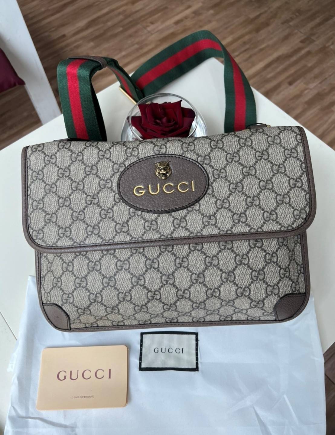 Gucci Neo Vintage Belt Bag / Gucci Ophidia Belt Bag กระเป๋าสะพายข้าง วัสดุผ้าใบ GG Supreme เปิดปิดแม่เหล็ก มี3ช่องแยกกันเป็นสัดส่วน ซับในผ้าฝ้ายและลินิน สายปรับระดับได้ ถอดสายไม่ได้