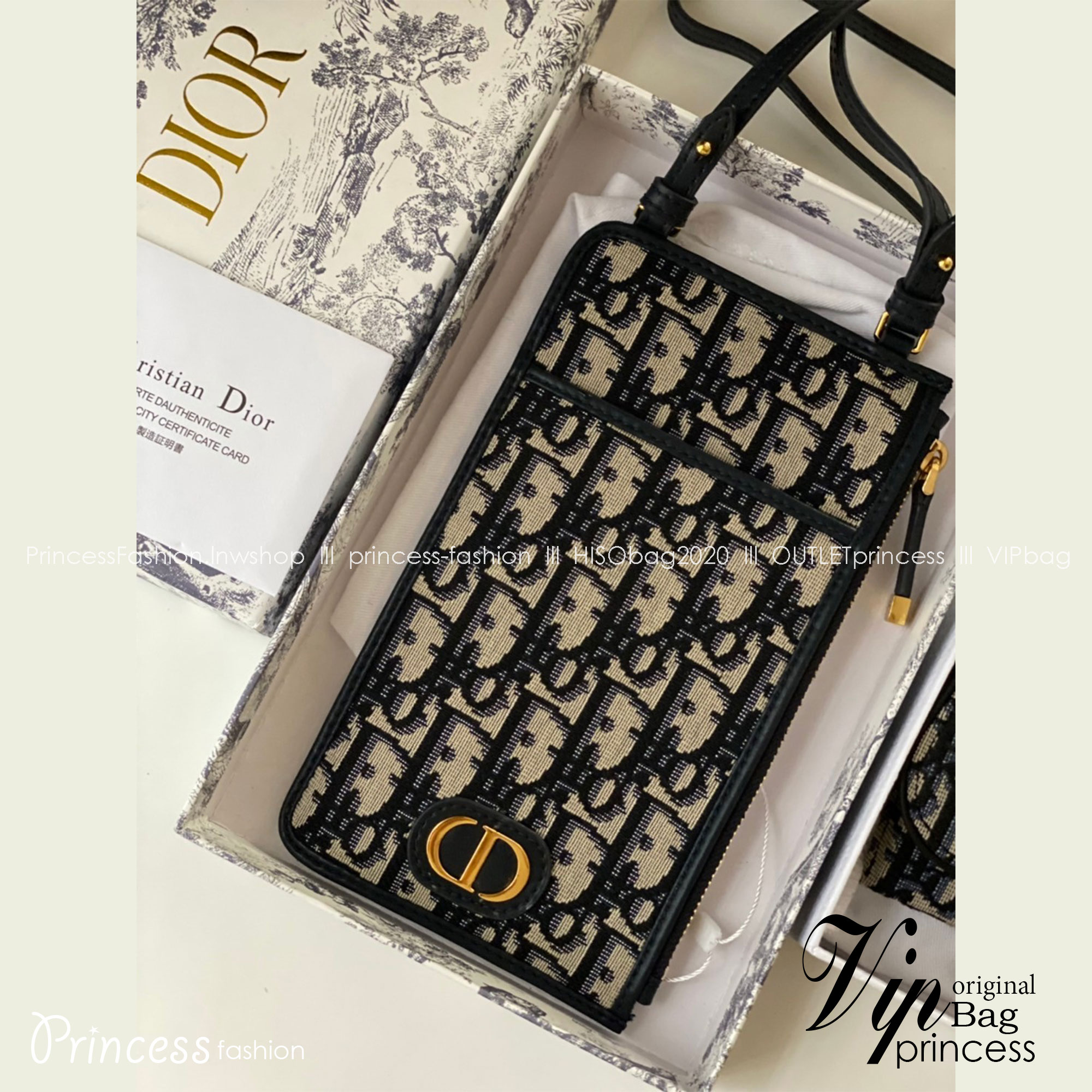 DIOR 30 MONTAIGNE WALLET / Dior 30 montaigne long wallet / Dior phone holder crossbody bag **สินค้าเกรดออริจินอล 1:1 สลับแท้ งานสวยตามรูป ภาพถ่ายจากงานขายจริง ใช้งานต่างประเทศได้