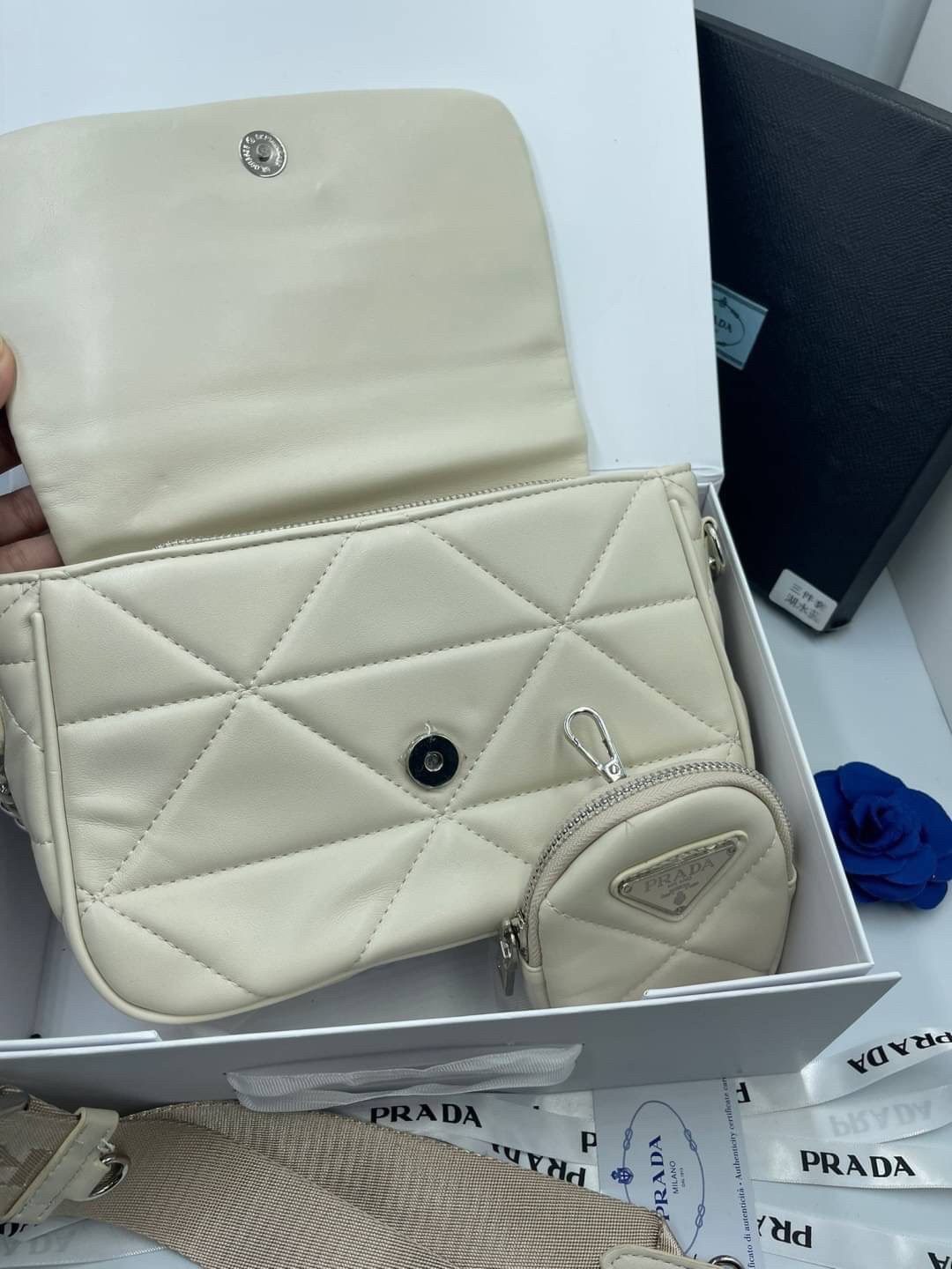 VIP 】PRADA System nappa leather patchwork bag หนังแท้ พร้อมส่งที่ไทย 6 สี