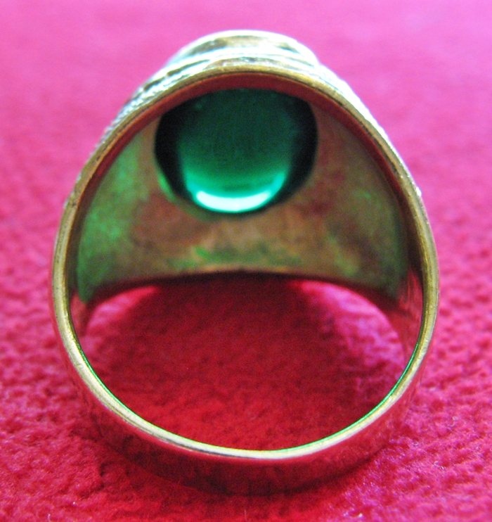 สินค้าหมดค่ะ แหวนพลอยมณีใต้น้ำ(เพชรพญานาค)สีเขียวเนื้อทองเหลือง(ทุกราศี)ค่ะ