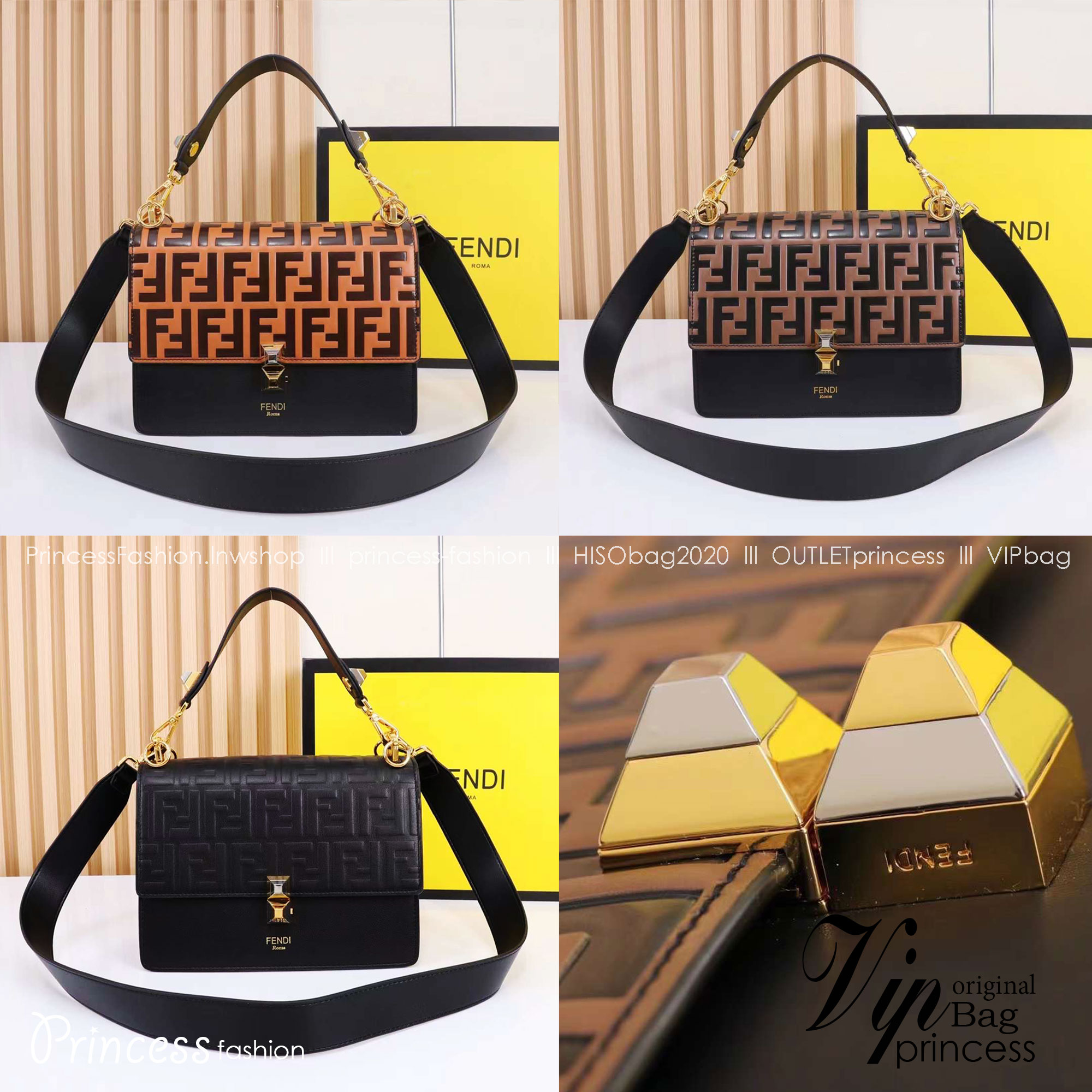 พร้อมส่ง 3 สี FENDI Kan I leather bag กระเป๋าสะพาย 🧡 เกรดออริจินอล 1:1 สลับแท้ ใช้งานต่างประเทศได้ ภาพถ่ายจากงานขายจริง