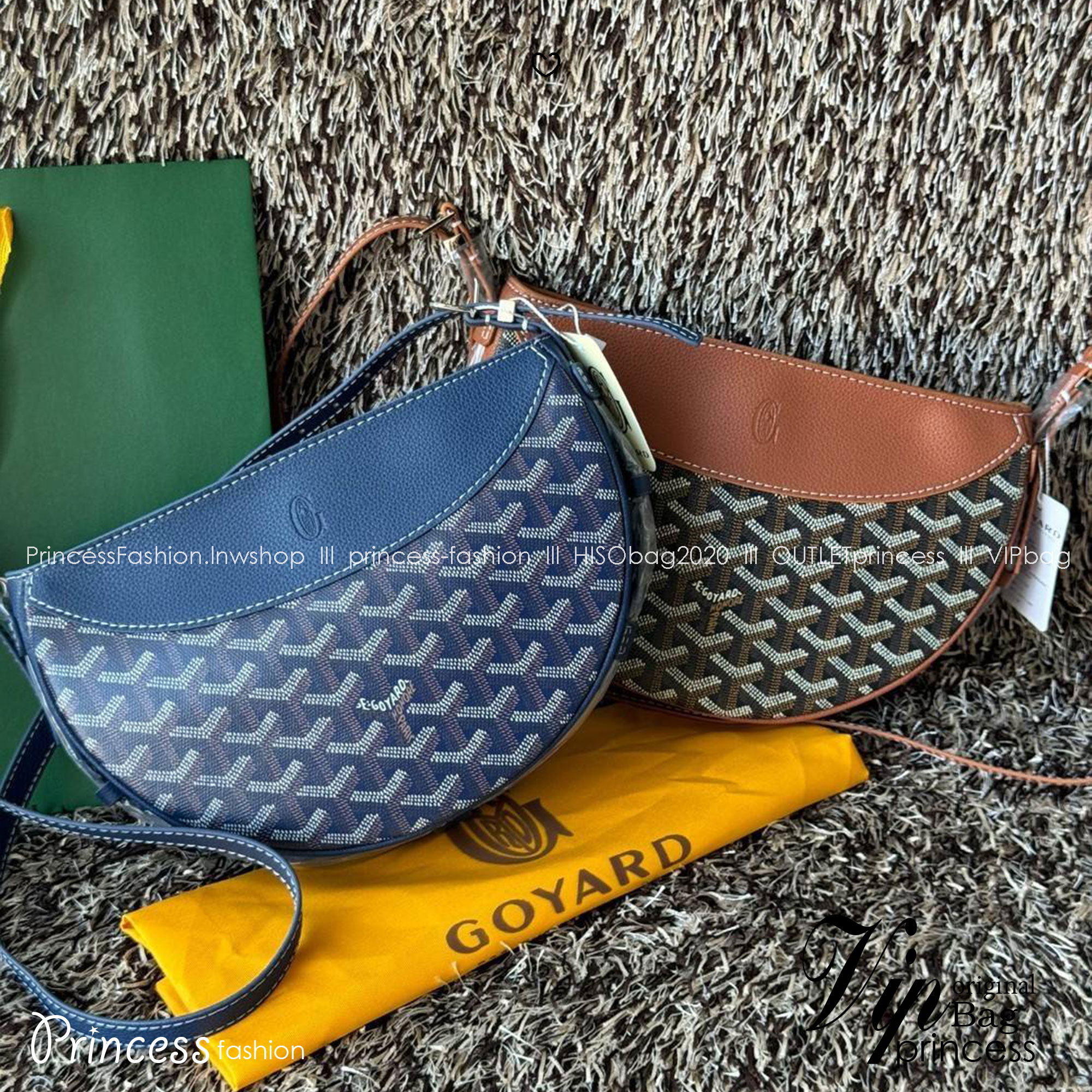 ORI หนังแท้ | GOYARD Hirondelle Bag กระเป๋าสะพายทรงครึ่งวงกลม ใข้งานได้หลายแบบทั้งในสไตล์ลําลอง