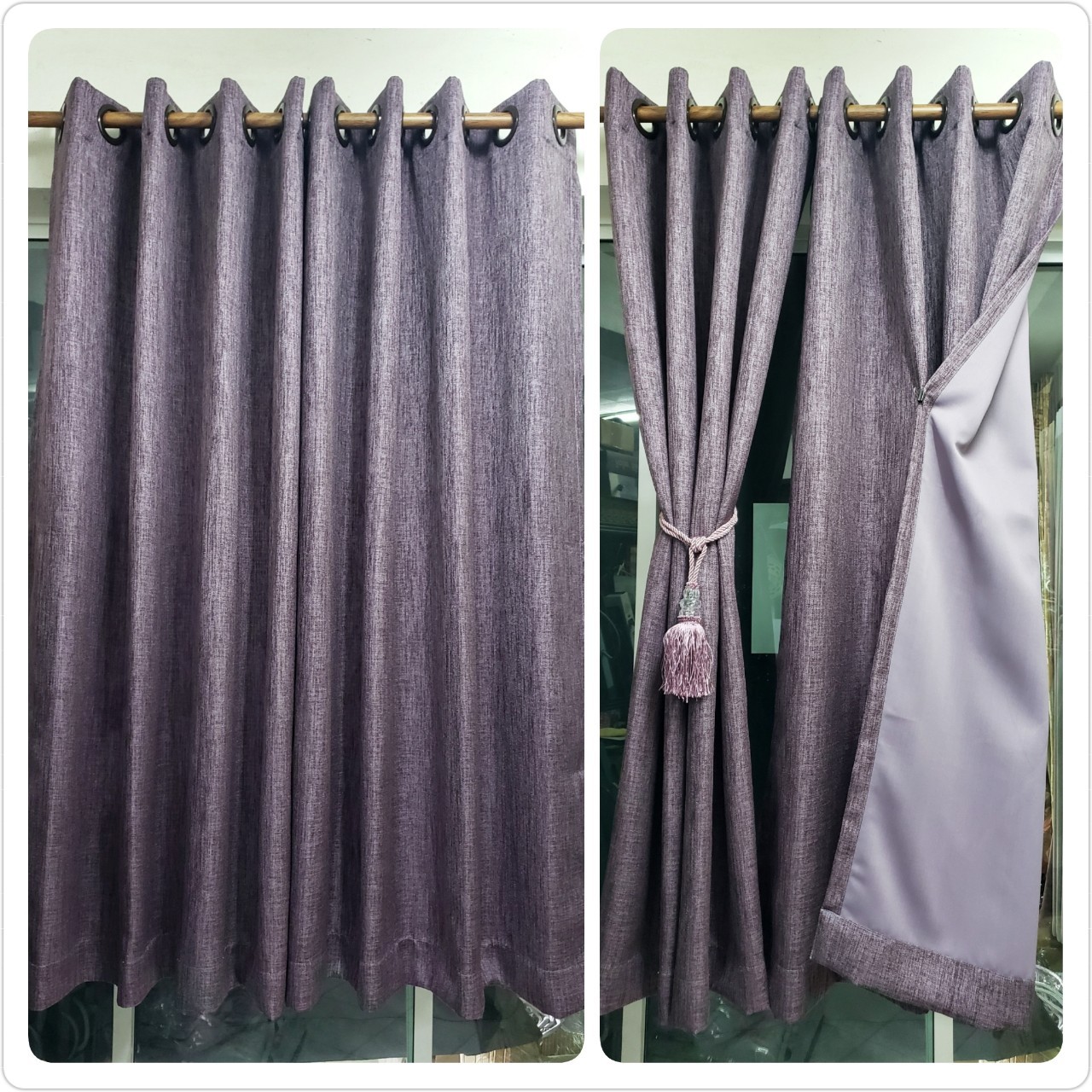 ผ้าม่านก.270*ส.230ซม./ผืน กันแสงUV95% รุ่นมัสลิน สีม่วงลาเวนเดอร์