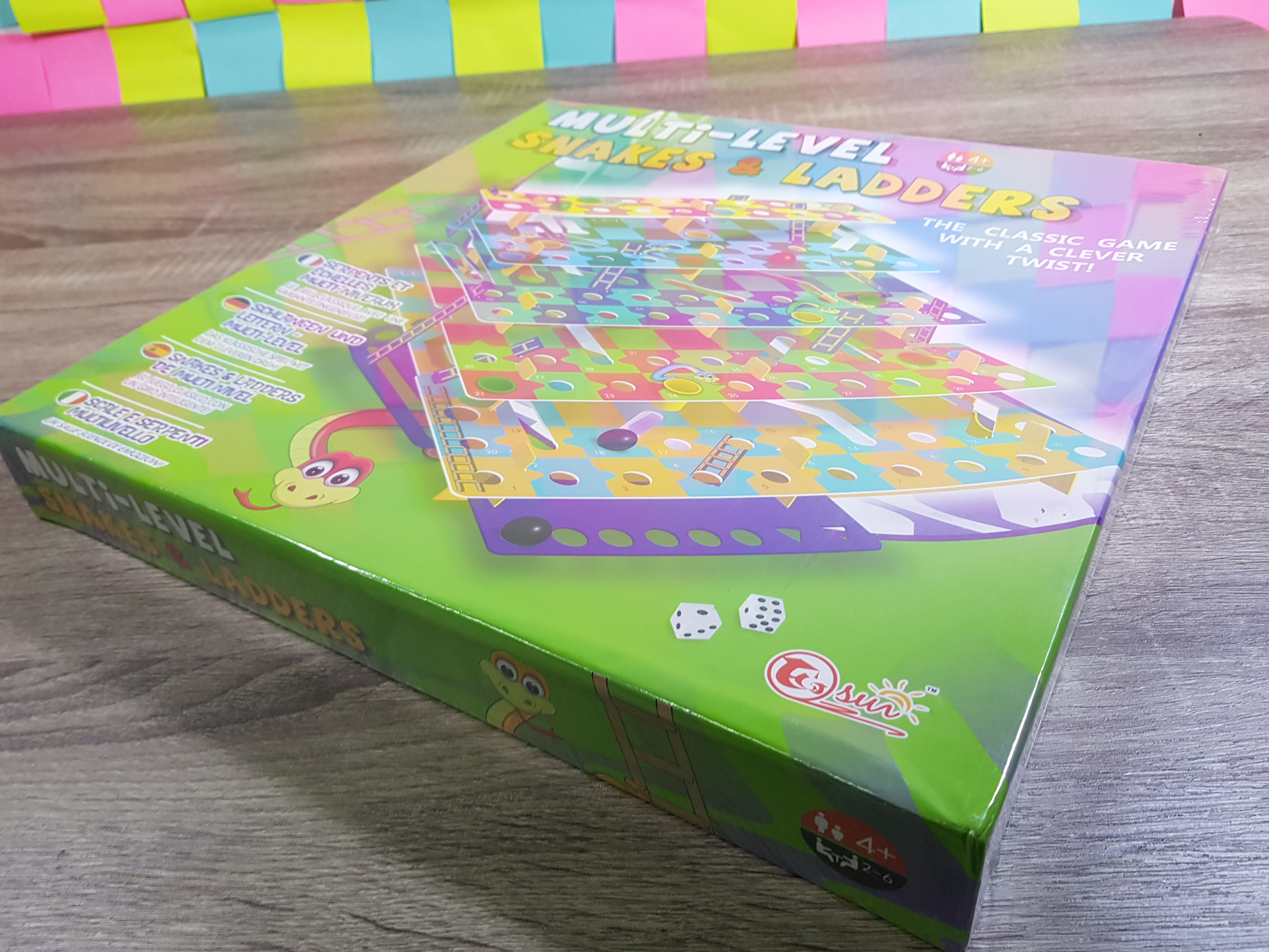 กระดานบอร์ดเกมบันไดงู3มิติขนาดใหญ่ เกมงูกตกบันได