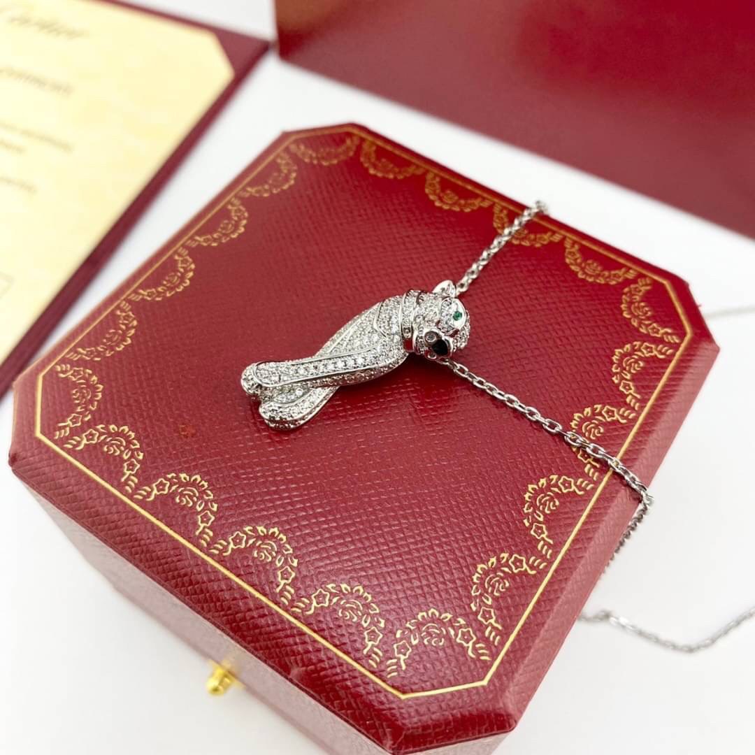 Cartier Necklace Panther De สร้อยคอคาเทียร์ ภาพถ่ายจากงานจริง งานปั้มวัสดุโลหะเคลือบขึ้นเงาตามรูป ใช้งานต่างประเทศได้
