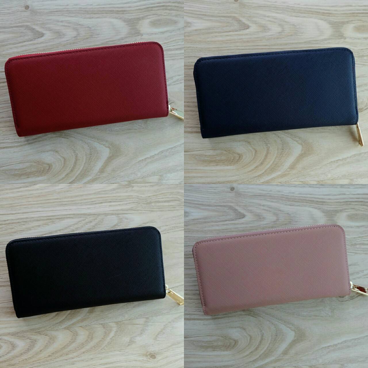 LYN Long Wallet กระเป๋าสตางค์ใบยาว วัสดุหนังลาย Saffiano - ตัวกระเป๋าเปิด - ปิดด้วยซิปรอบ - ภายในมีช่องใส่บัตรหลายช่อง มีช่องใส่ธนบัตร และช่องซิปใส่เหรียญค่ะ