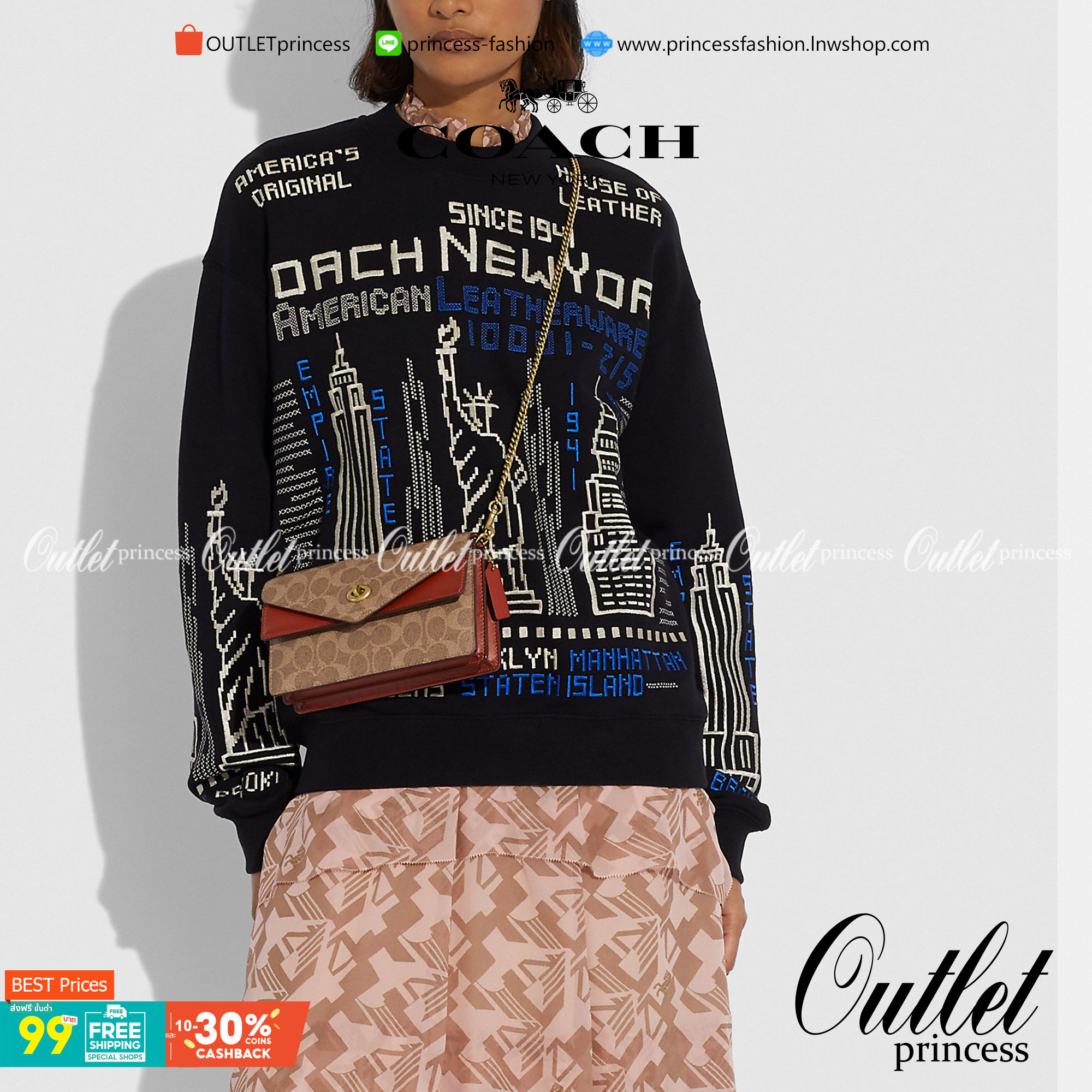 COACH C0838 ASTER CROSSBODY IN SIGNATURE CANVAS คอลเลคชั่นใหม่ล่าสุด กระเป๋าสะพายสวยอยู่ทรง ดีไซน์ไม่ซ้ำใคร จะสายคุณหนู สายถ่ายรูป ได้ใบนี้ไปยังไงก็ปังเว่อร์!! วัสดุหนังแคนวาสเคลือบลายสลับหนังแท้ เปิด-ปิดด้วยตัวบิดล็อค ชั้นในมีฝากระดุมปิดช่องย่อยอีกช่อง แ