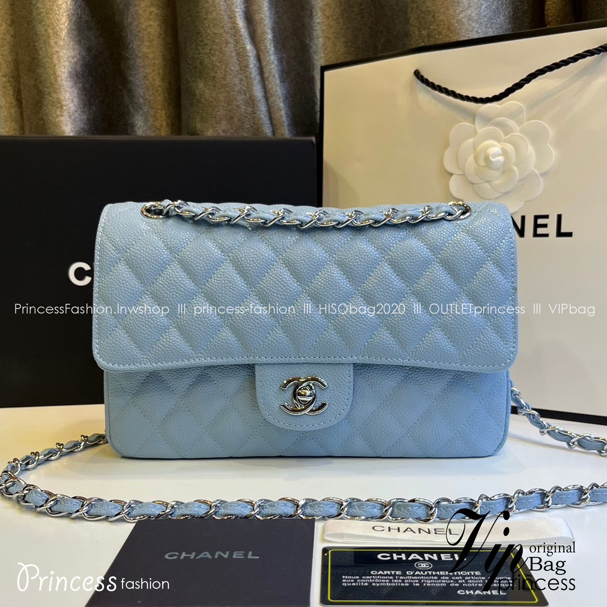 พร้อมส่งโทนพาสเทล CHANEL Classic in Pastel 25cm กระเป๋าสะพายรุ่นยอดนิยมเรียบหรู เกรดออริ 1:1 ใช้งานต่างประเทศได้ ภาพถ่ายจากงานขายจริง