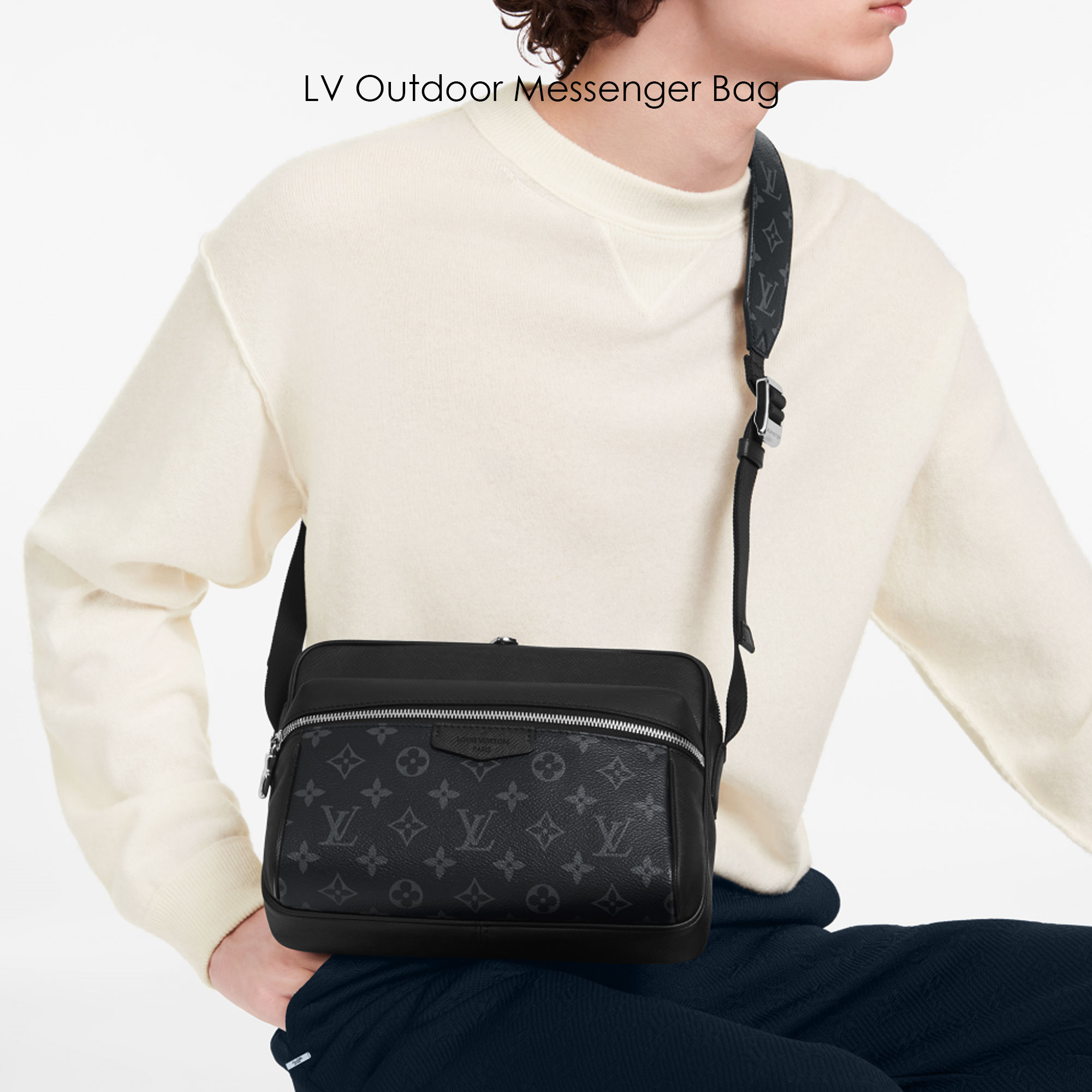 LV Outdoor Messenger Bag กระเป๋าทรงแมสเซนเจอร์สีดำสวยคลาสสิก รุ่นที่ได้รับความนิยมอย่างมาก ท่านชวยควรมีติดตู้ไว้ได้ใช้งานบ่อยๆ แน่นอนค่ะ