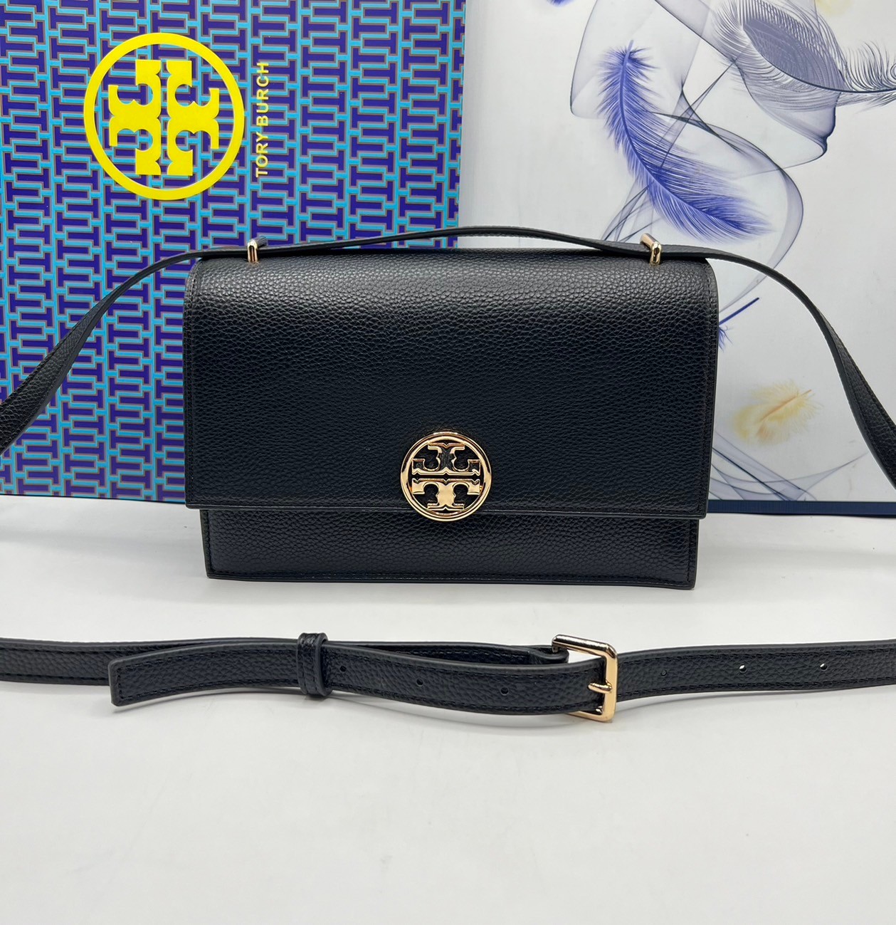 TORY BURCH MILLER LEATHER SHOULDER BAG กระเป๋าสะพายสวยหรู ผู้ดีทุกสี สายถอดได้ ถือเป็นคลัชได้ เกรดออริ สลับแท้ 1:1 ใช้งานต่างประเทศได้