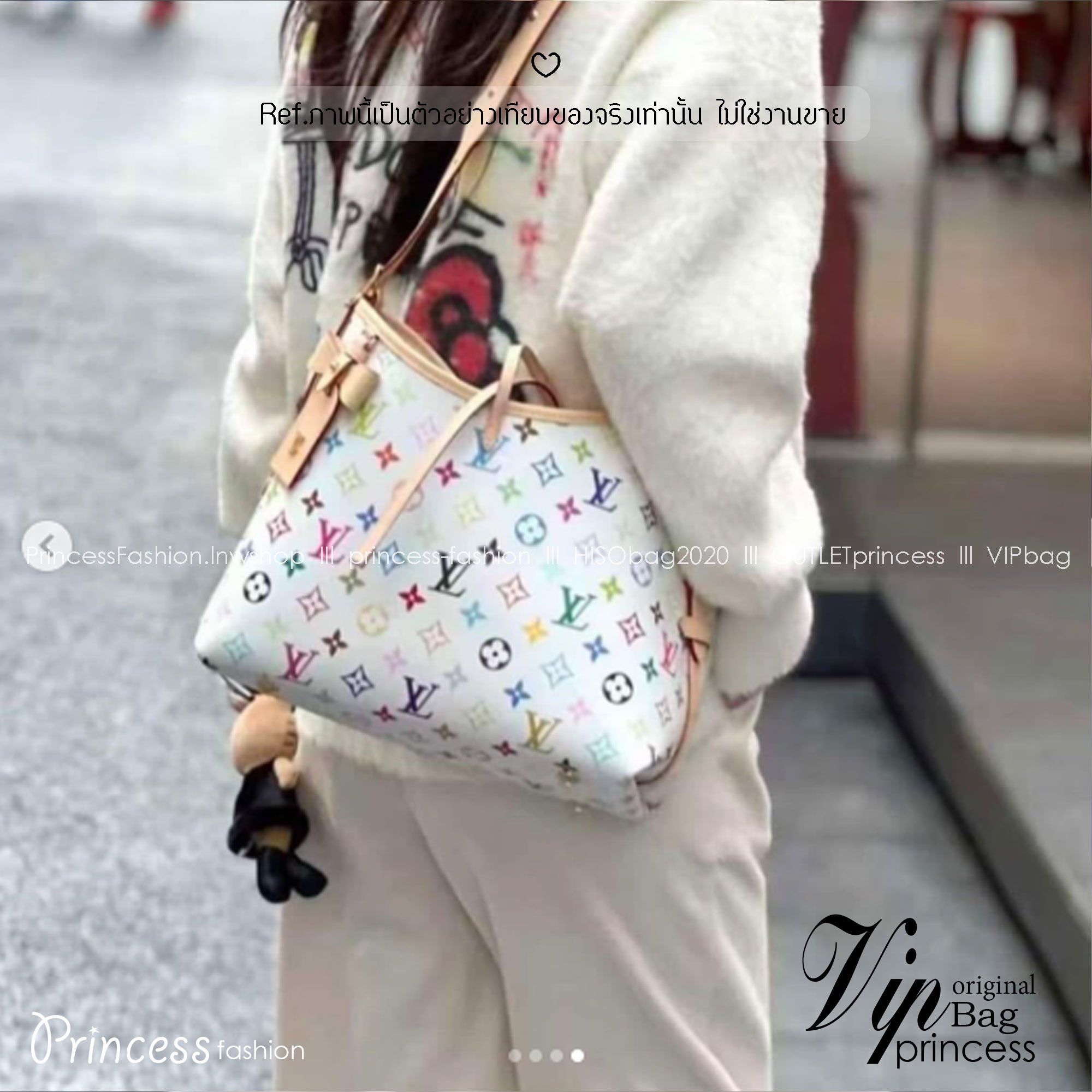 LV x TM CarryAll PM bag Multicolor Monogram Canvas กระเป๋าสะพายไหล่ทรงสวย รุ่นลิมิเต็ดสุดคลาสสิก แต่งแต้มดีเทลเปี่ยมชีวิตชีวา แคนวาสโทนสีสดใสดีไซน์ใหม่จากพาเลตต์สีเอกลักษณ์