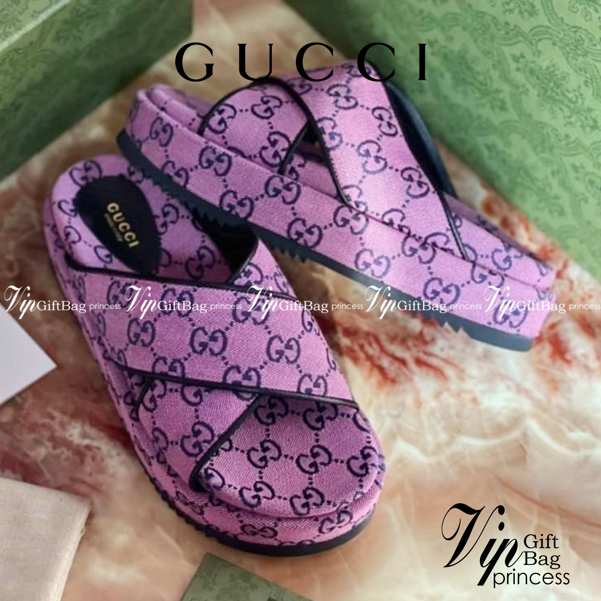 หนังแท้ GUCCI Denim Sandals / GG jacquard organic denim platform sandals / GG Shoes พร้อมส่งที่ไทย รองเท้าผ้าเดนิมเกรดเทพออริจินอล ภาพสินค้าถ่ายจากงานขายจริง ใช้งานต่างประเทศได้ค่ะ