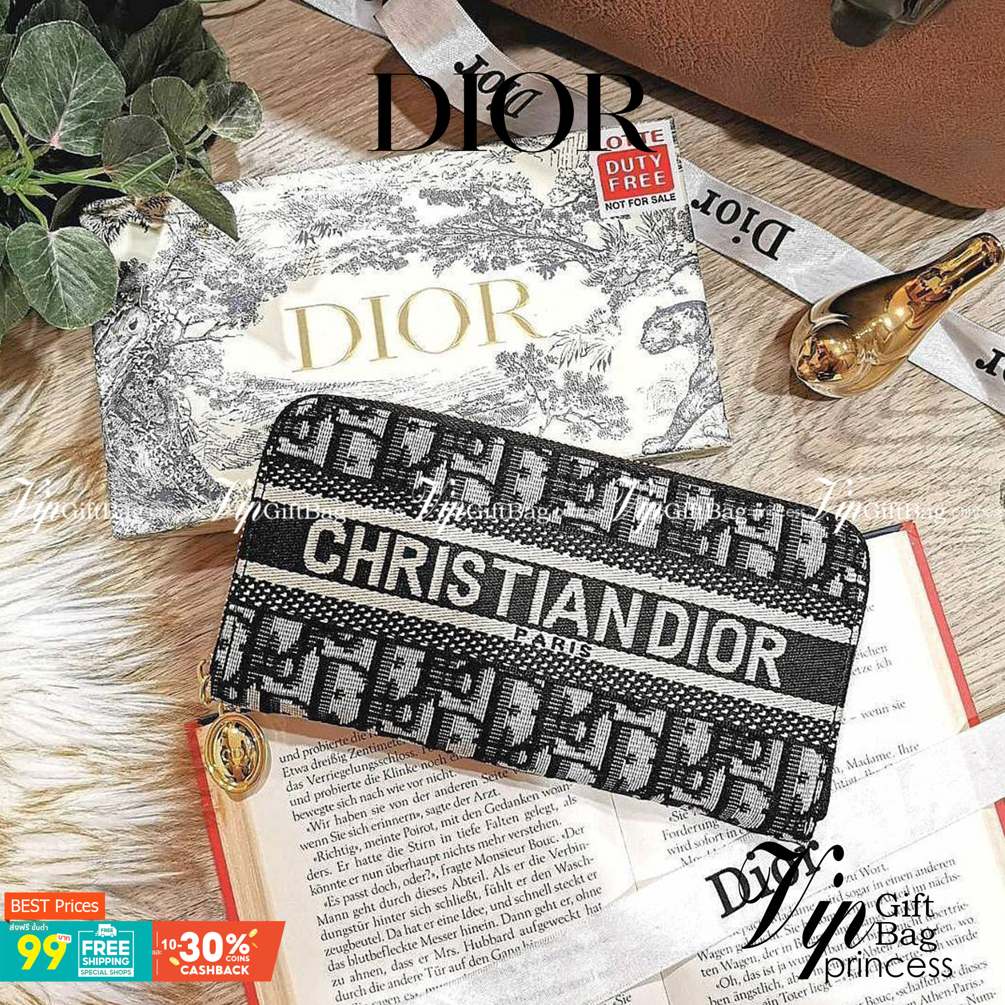 VIP 】CHRISTIAN DIOR ANAGRAM LONG WALLET VIP GIFT WITH PURCHASE (GWP) กระเป๋าสตางค์ใบยาวไอเท็มแนะนำพรีเมี่ยมกิ้ฟ Limited จาก DIOR DUTYFREE ลาย Dior Anagram สวยคลาสสิคไม่มีเอ้าท์ เปิดปิดด้วยซิปแบรนด์สีทองสะดวกใช้ ภายในมีช่องแบ่งหลายช่องและช่องซิปกลางเเยกเป็