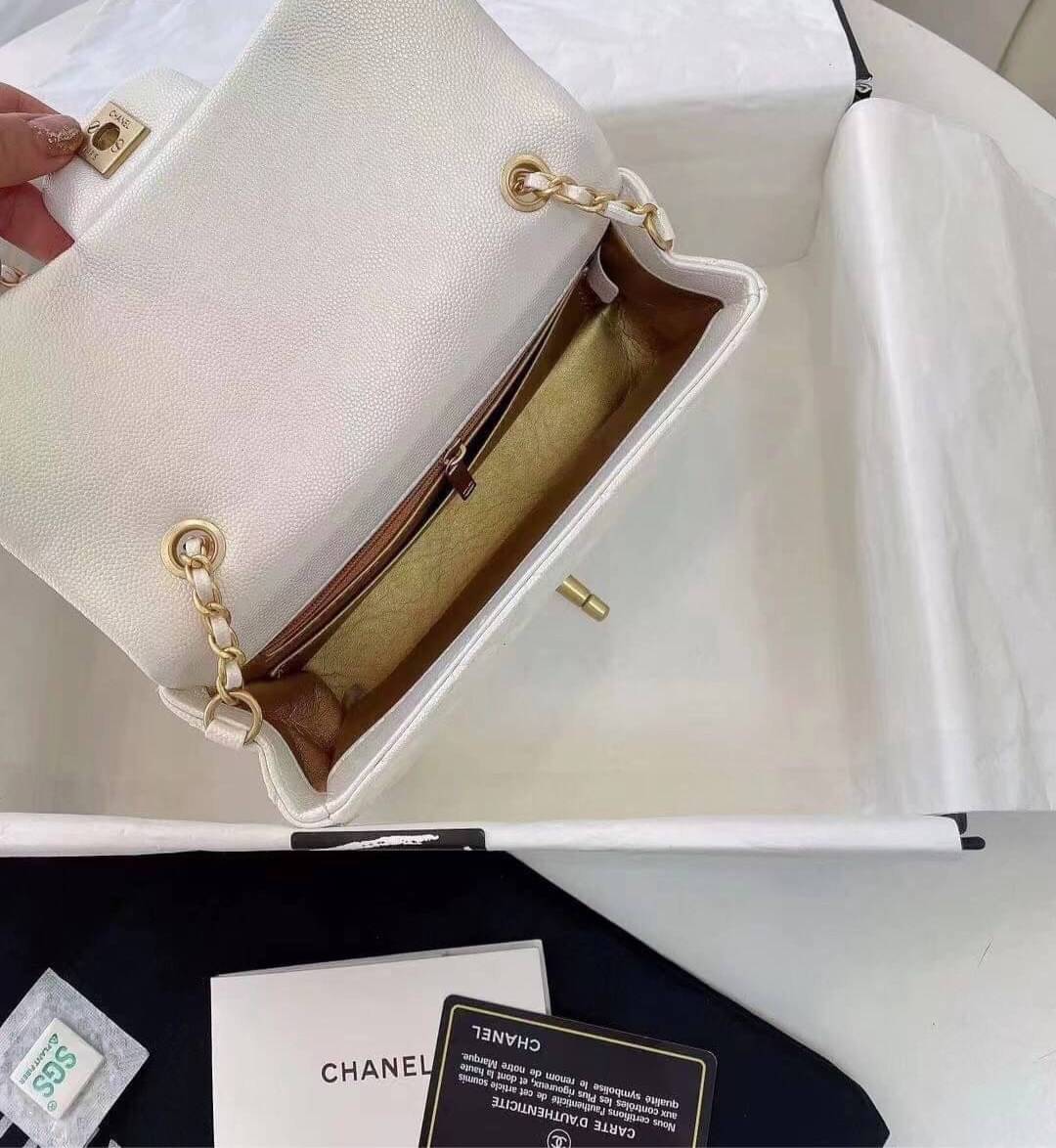CHANEL MINI FLAP BAG CAVIAR Leather GOLD tone hardware พร้อมส่ง 5 สี