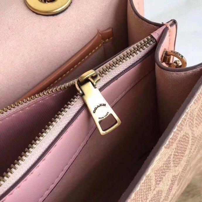 Coach Parker In Signature Canvas With Tea Rose