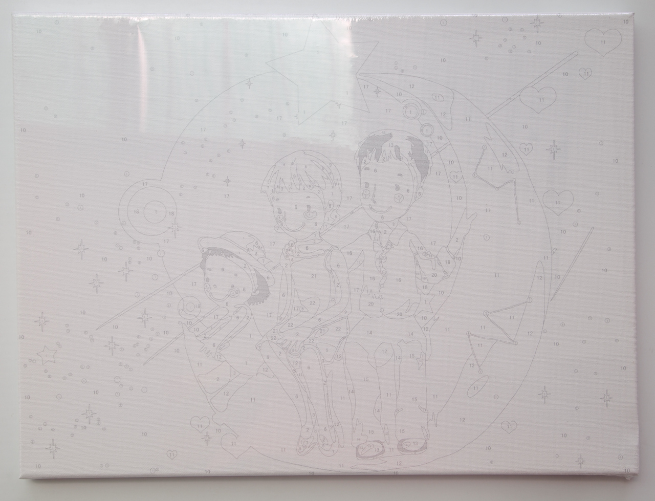 TE074 ภาพระบายสีตามตัวเลข "ครอบครัวบนดวงจันทร์"