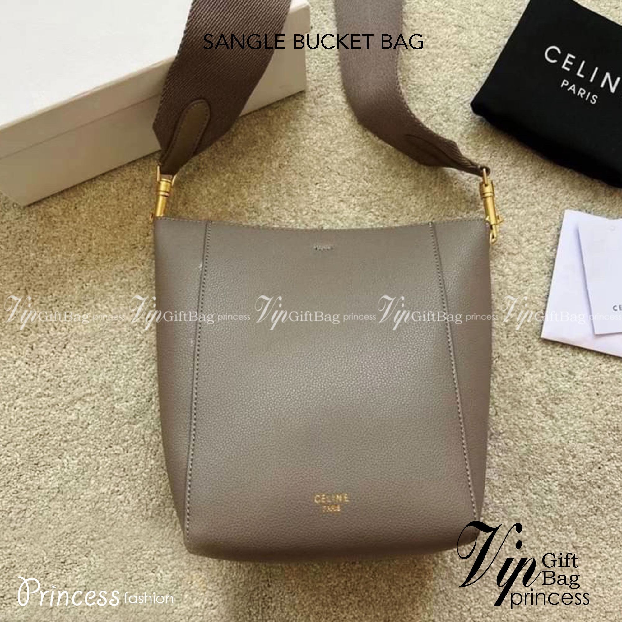 CELINE SANGLE SMALL BUCKET BAG กระเป๋าสะพายทรงบัคเก็ต หนังซอฟอย่างดี น่าใช้มากๆ