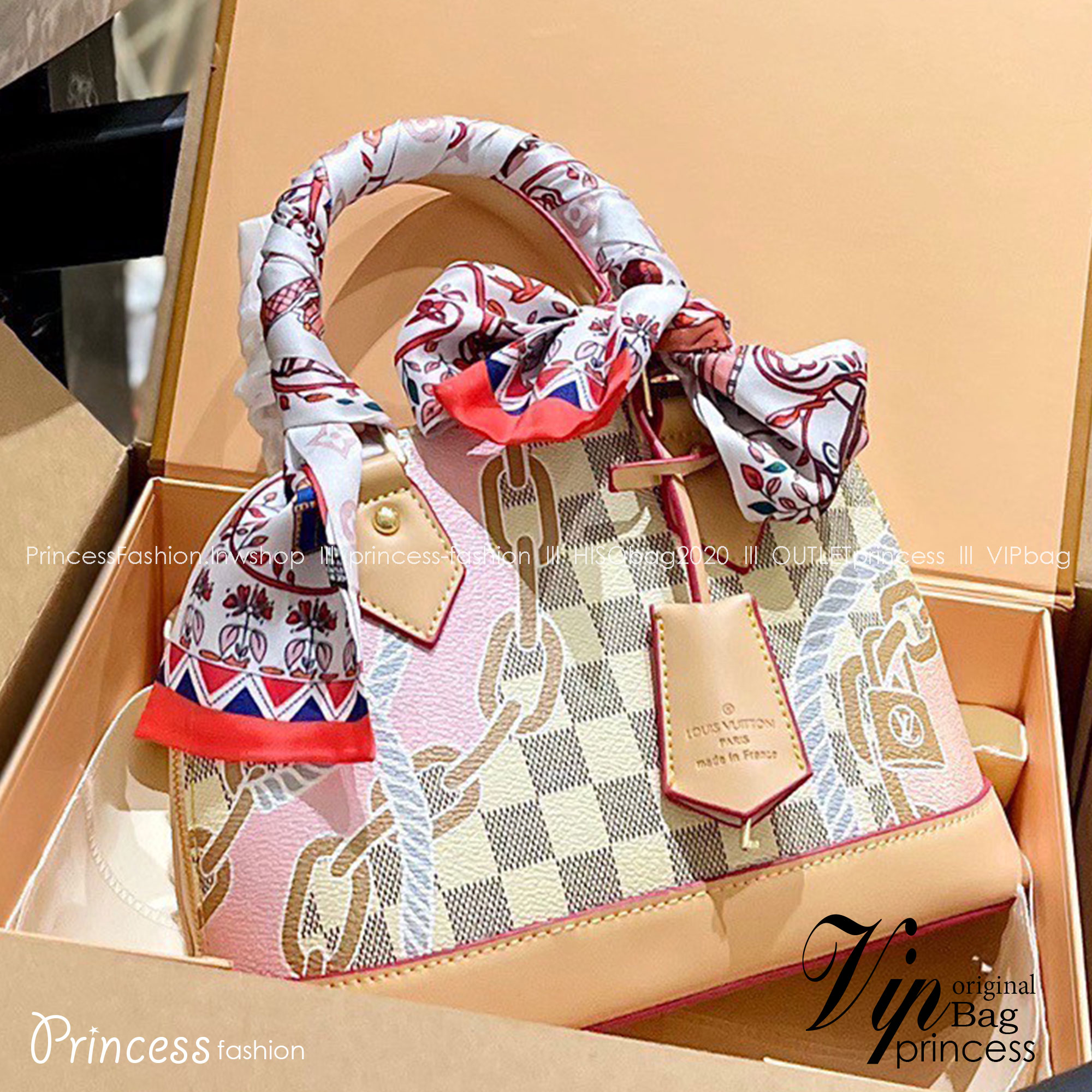 LV Alma BB Damier Azur Canvas Handbags New Spring Collection – Nautical กระเป๋าทรงโดมสุดฮิต เป็นหนึ่งคอลใหม่ที่มอบสีสันสดใสรับ summer ได้ดี ที่สาวๆตามหา สวยสะพายขับผิว อัพลุคไฮน์ที่สุด