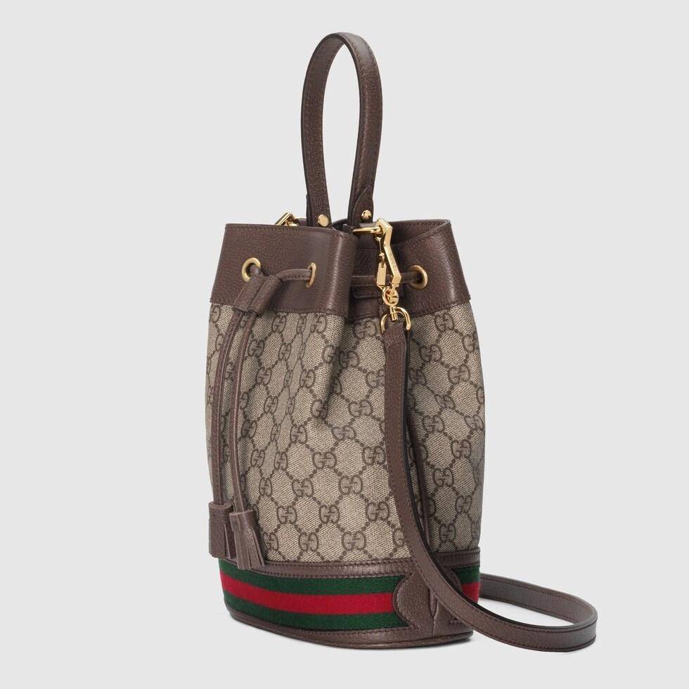 GUCCI Ophidia mini small GG bucket bag กระเป๋าถือหรือสะพายข้าง ขนาดเล็ก ทรงขนมจีบ วัสดุผ้าใบ+หนังแท้ พร้อมแถบลายทางสีเขียวและสีแดงด้านล่าง ด้านในโล่ง มี1ช่องเล็ก สายยาวถอดสายไม่ได้ ปรับระดับได้ ใบนี้เรียบหรูดูดีสุดๆไม่ควรพลาดค่า