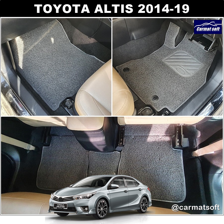 พรมดักฝุ่นไวนิลรีดขอบ TOYOTA ALTIS 2014-19 พรมดักฝุ่นในรถ เกรดA เข้ารูป ตรงรุ่น (5ชิ้น)