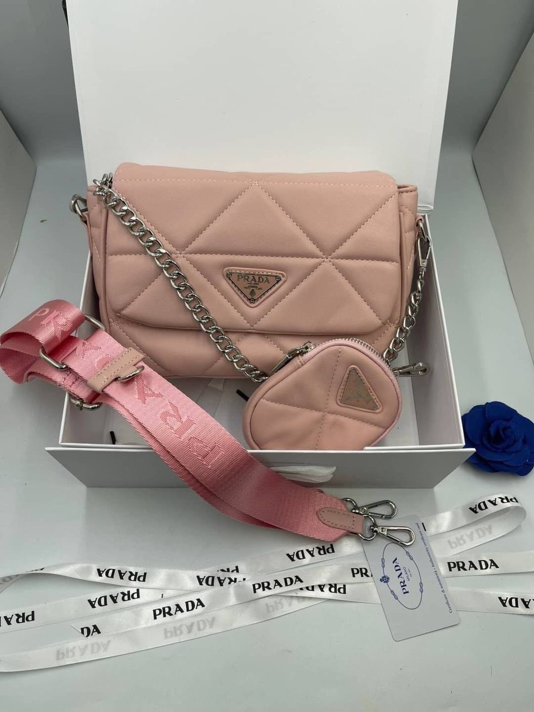 VIP 】PRADA System nappa leather patchwork bag หนังแท้ พร้อมส่งที่ไทย 6 สี
